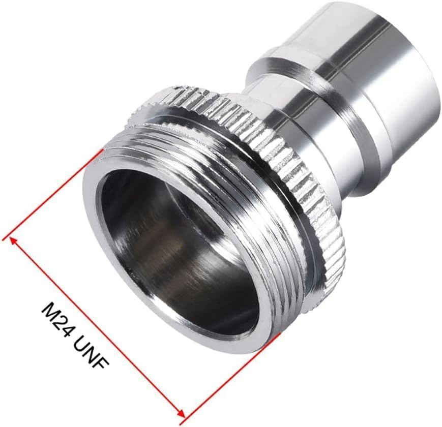 Silver Faucet Adapter,Faucet Adapter for Portable Washer,Dishwasher Snap Connection,5/16-27 Male or 55/64-27 Female,Brass Chrome，Parts，Aerators