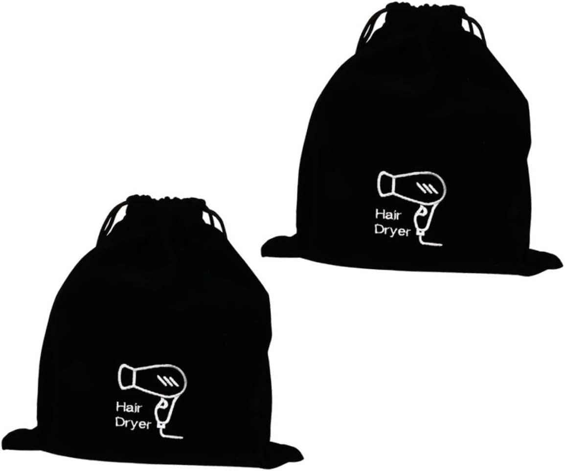 TOVINANNA 4Pcs Drawstring Hair Dryer Bag Velvet Travel Pouch for Hair Tools Organize Your Styling Accessories Ease for Home Travel image number 6