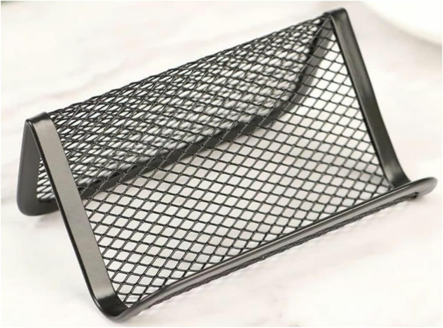 Black Business Card Holder, Metal Mesh Business Card Holder, Credit Name Card Case, Office Card Collection Organizers Desk Storage Stand Index Card Filing Products Desk Accessories