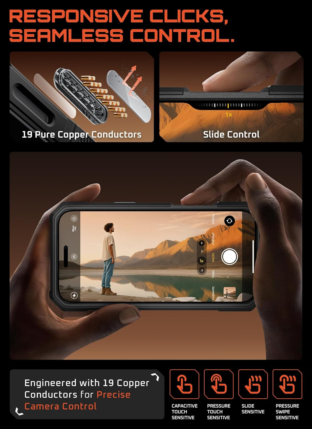 SUPCASE for Iphone 17 Pro Max Case with Tempered Glass Screen Protector (Ubgrip Pro), [Compatible with Magsafe] [Built-In Kickstand] Full-Body Heavy Duty Magnetic Case for Iphone 17 Pro Max, Black - Black image number 3