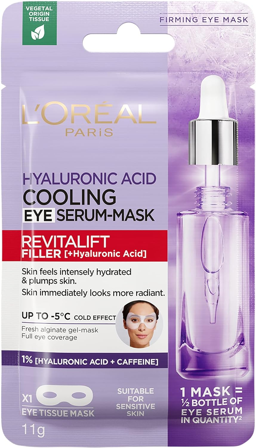 L'Or&eacute;al Paris Revitalift Filler Hyaluronic Acid and Caffeine Plumping and Brightening Eye Sheet Mask image number 4