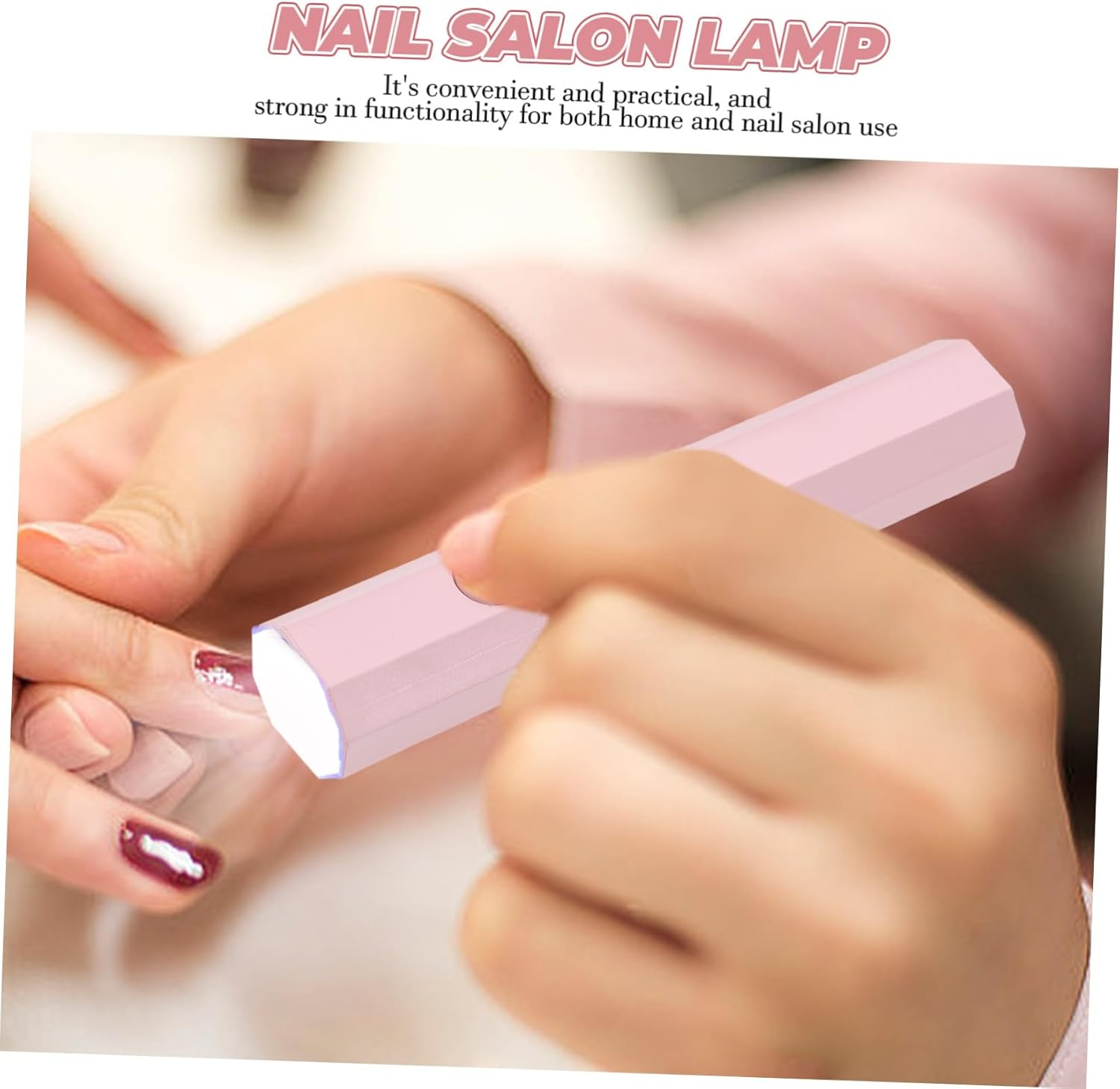 MUCKLILY Portable Mini Nail Dryer UV Lamp Compact Lightweight Nail Polish Lamp with Fast Drying for Manicure Salon and Personal Use Abs Material USB Rechargeable Pink image number 3