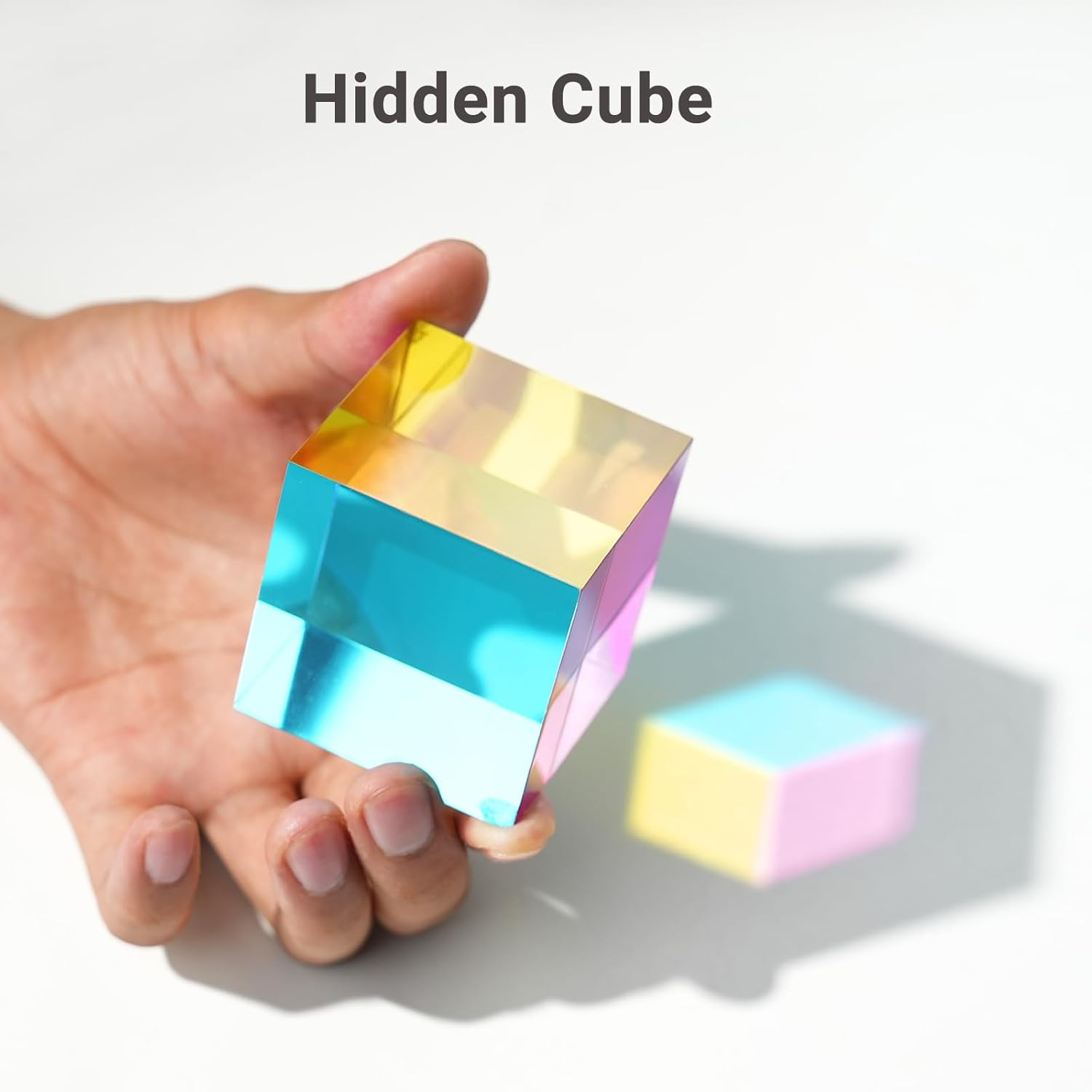 Ikeelo Color Cube (60Mm) with Stand - Cyan, Magenta & Yellow Cube - Illustrates Subtractive Color Model - Novelty Educational STEM Toy for Birthdays and Christmas image number 3