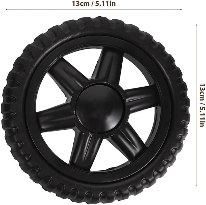 4Pcs Shopping Cart Wheels 5 Inch Heavy Duty Replacement Casters for Grocery Trolleys - Easy Stair Climbing Black Pu Wheels image number 6