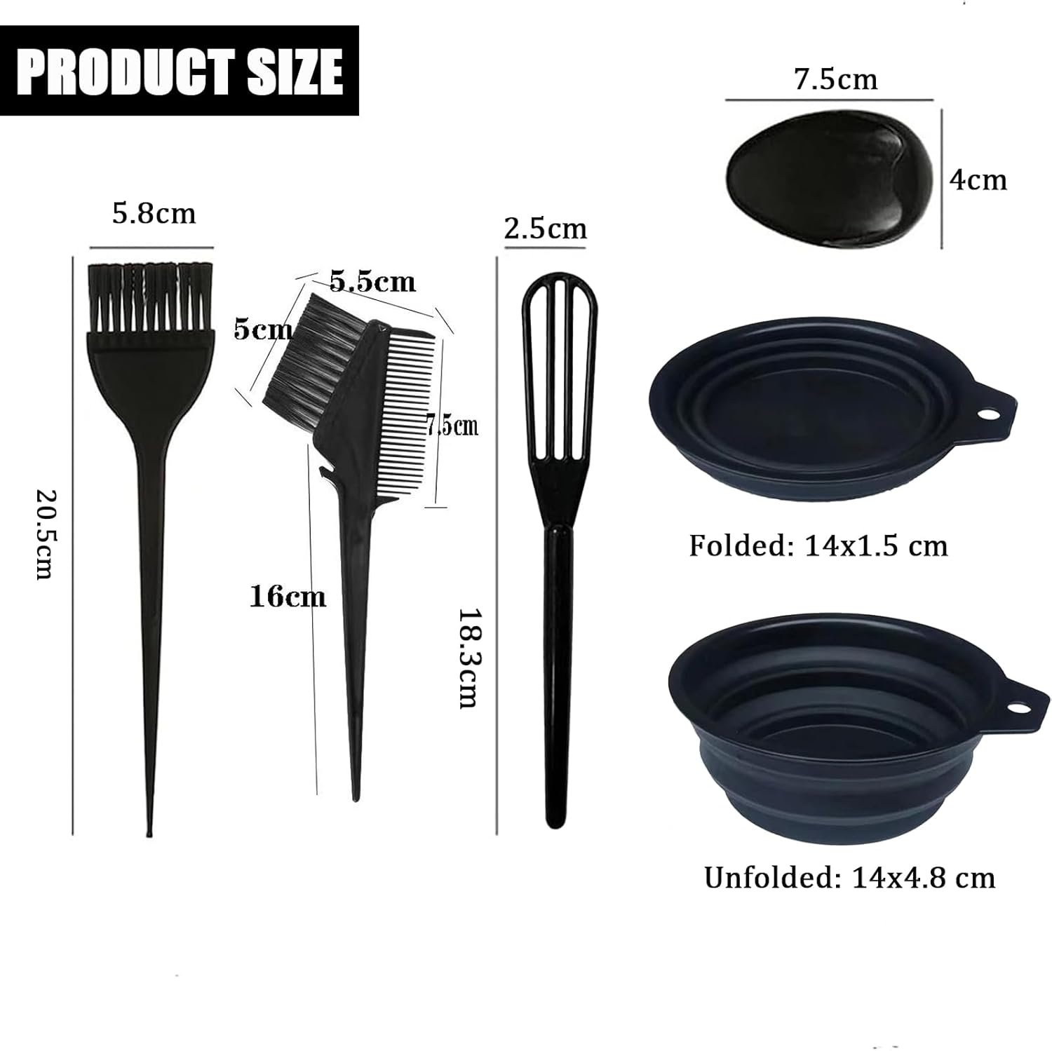 Lxtness 5 Pcs Hair Coloring Brushes, Hair Dye Brush and Mixing Bowl Set, Double-Sided Hair Dying Brushes Tint Comb Set,Highlighting Kit Ideal for DIY Home Salon image number 5