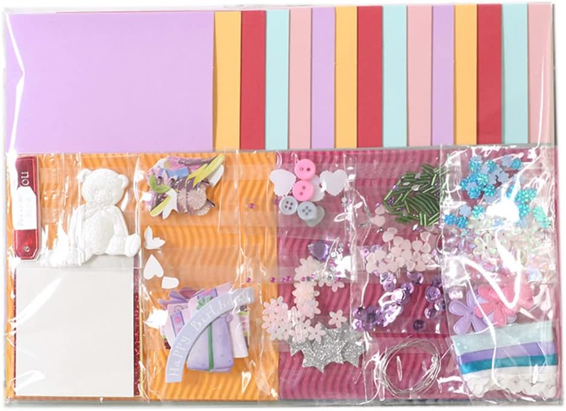 Huralona Handmade DIY Greeting Card Kits Includes 16 Blank Cards 16 Colorful Envelopes with Decoration Accessories for Craft Birthday Thanksgiving Christmas Wedding Invitation Card Making Green - Orange image number 6