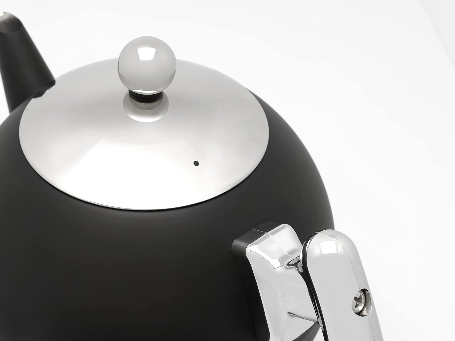 Large Matt Black Bulbous Stainless Steel Teapot 1.2 Litres image number 3