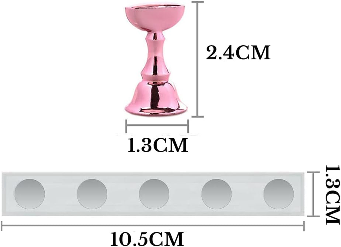 2022 Nail Tip Display Stand Holder Magnetic Practice Art Training Tool Finger AU (Gold) - White image number 5