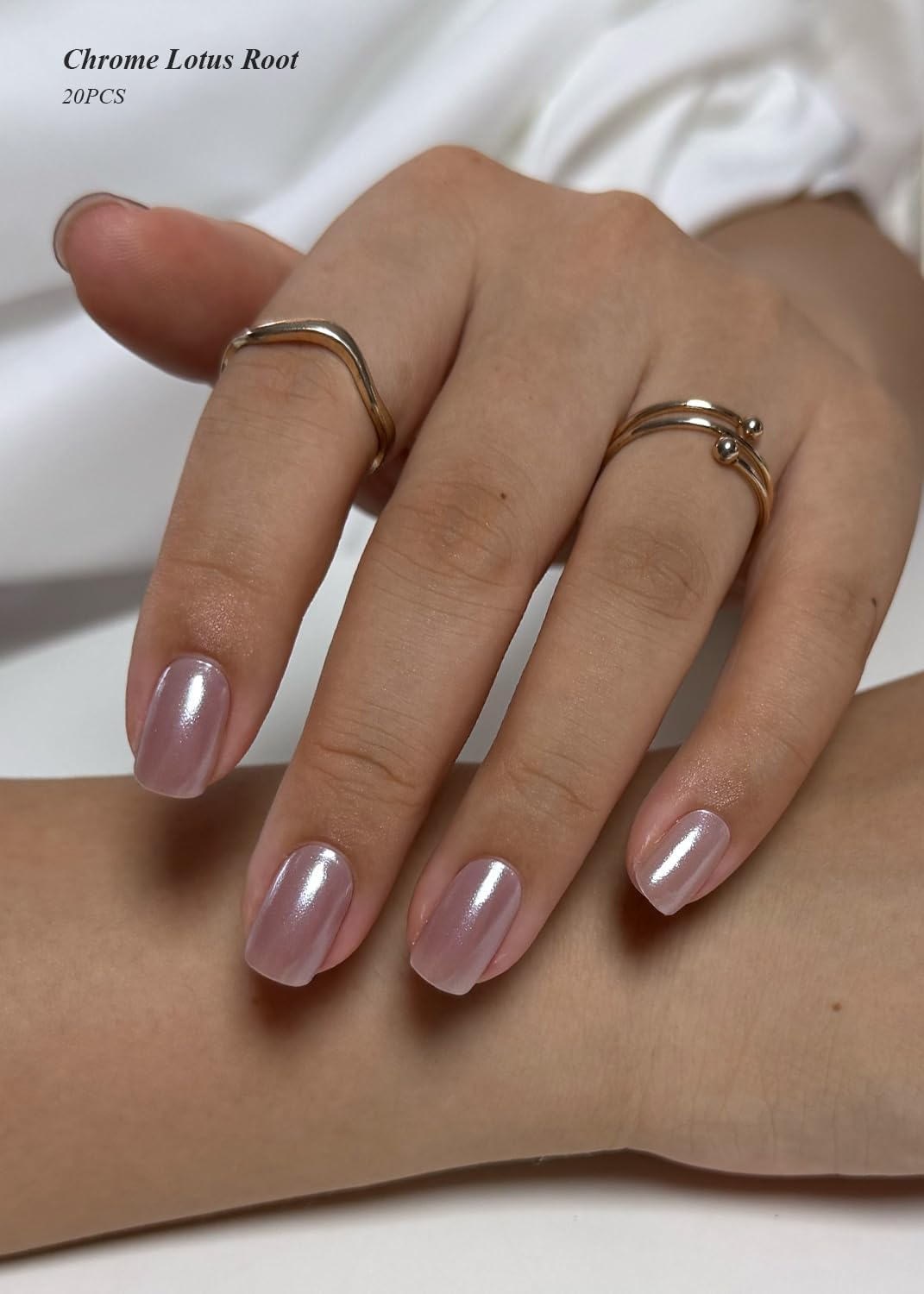 Semi Cured Gel Nail Strips (Baby Blue), 20 Pcs Gel Nail Wraps, Stickers, UV Light Required, Salon Quality, Long Lasting (Pink Nude Cat Eye) image number 2