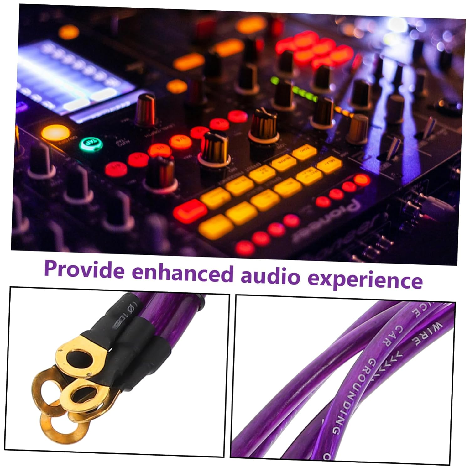 Iplusmile 5Pcs Subwoofer Cables Durable Audio Cables for Stable Signal Transmission Car Speakers and Home Audio Systems Quality - Purple image number 4