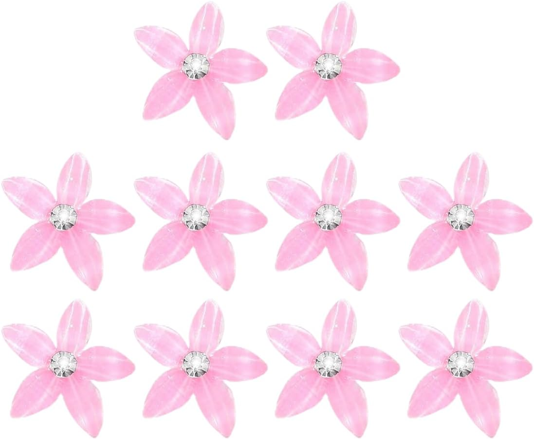 LAKJUOZ 10 Pieces Small Flower Hair Clips Mini Cute Rhinestone Metal Hair Pins for Women Bridal Hair Clips for Girls Wedding Hair Accessories Decorative image number 2