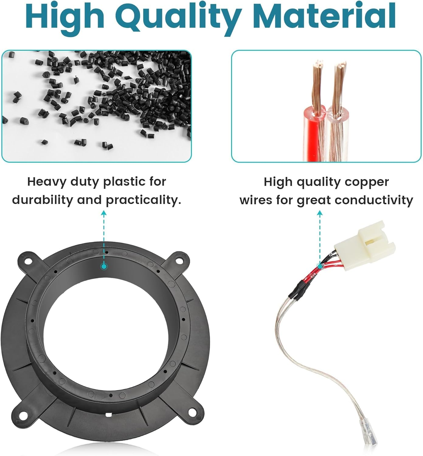 Nuith Replacement 82-7501 Speaker Spacer Adapter W/ 72-5602 Speaker Wiring Harness for Mazda 3 6 CX-5 CX-9 2013-2020 6-6.75 Inch Install Bose Front Door Speaker Subwoofer Adapter