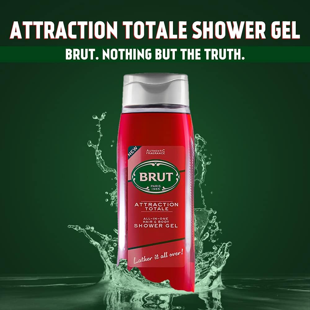 Brut Attraction Total All - In- One Hair & Body Shower Gel 500Ml