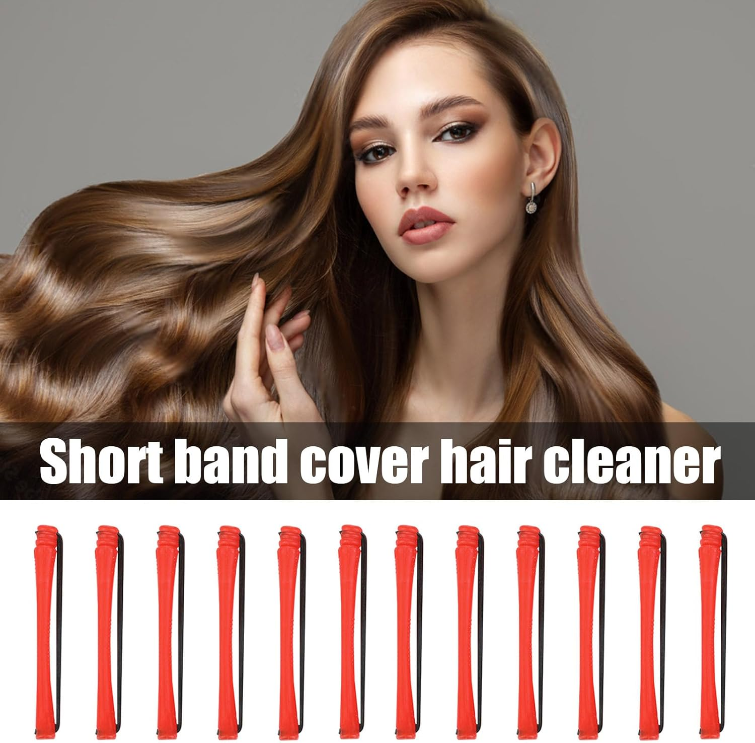 Kezvmhy Heatless Curling Rod, Hair Curler for Women, 12X Curling Wand with Anti-Slip Bands, Heatless Tool, Portable Styler for Home and Travel - Red image number 2