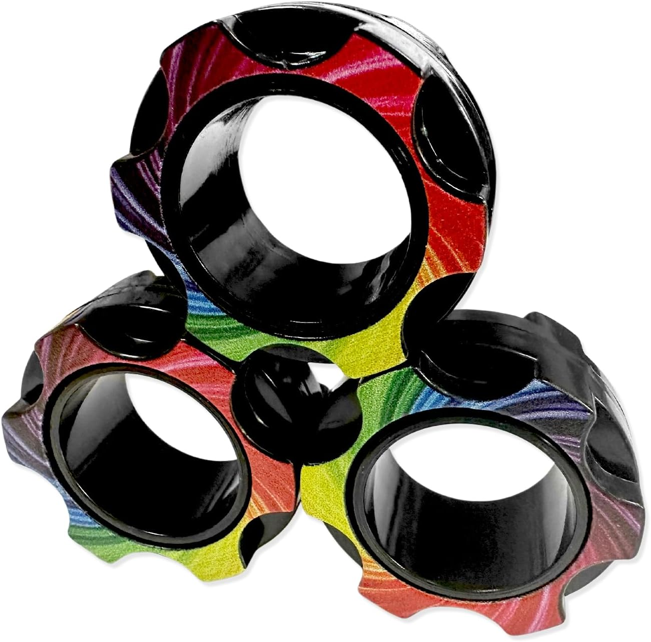 TEAONE Magnetic Finger Toys, 3 PCS Fidget Rings Toy for Anxiety and Stress Relief (Colorful) image number 4