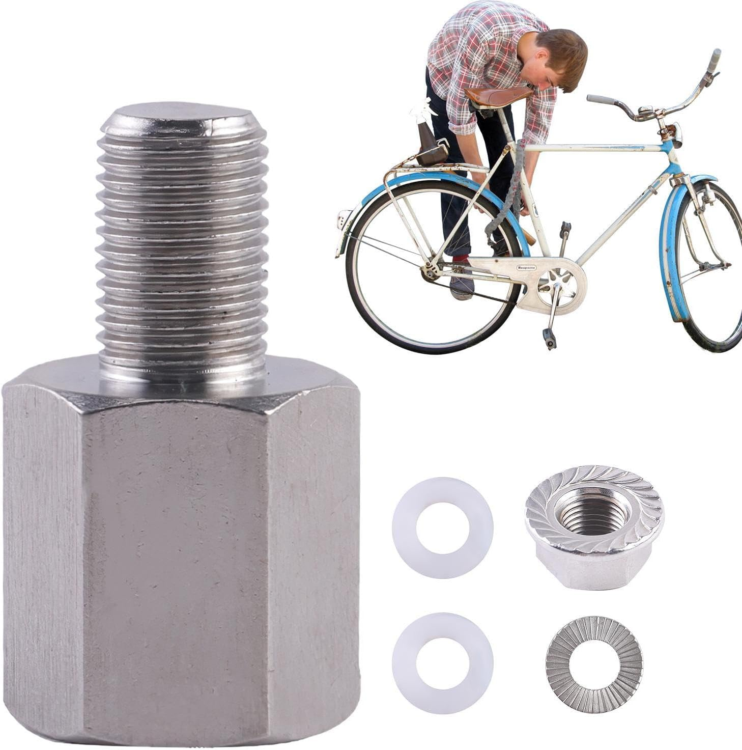 Extenders for Training Wheels | Universal Stabiliser Extension Bolts,Portable Stainless Steel Extension Bolts for Kids Bike, Mountain Bike, Baby Pet Sundries Trailer Zorq image number 1