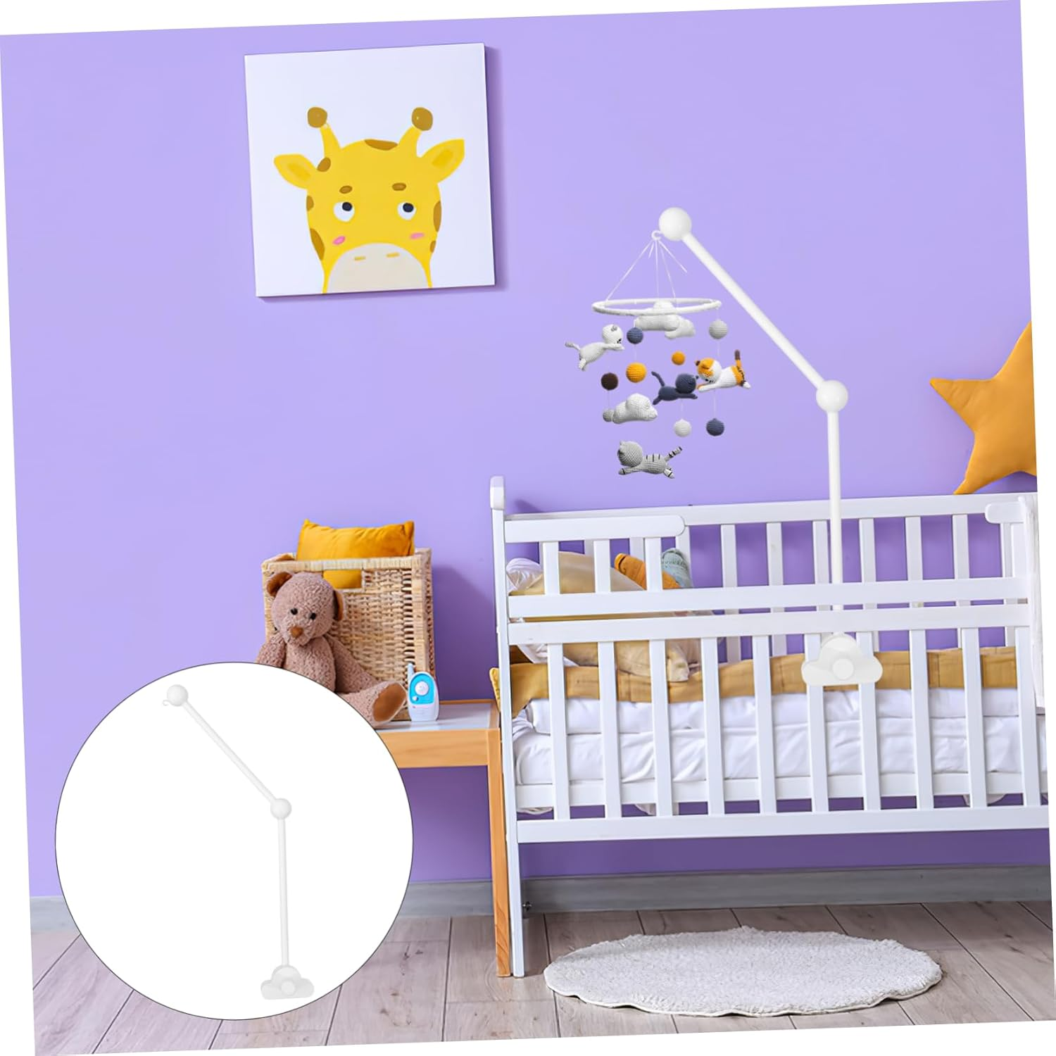 Crib Mobile Holder Arm Kit Crib Mobile Hanger for Cot Easy Assembly Creative Design for Entertainment and Stimulation image number 5
