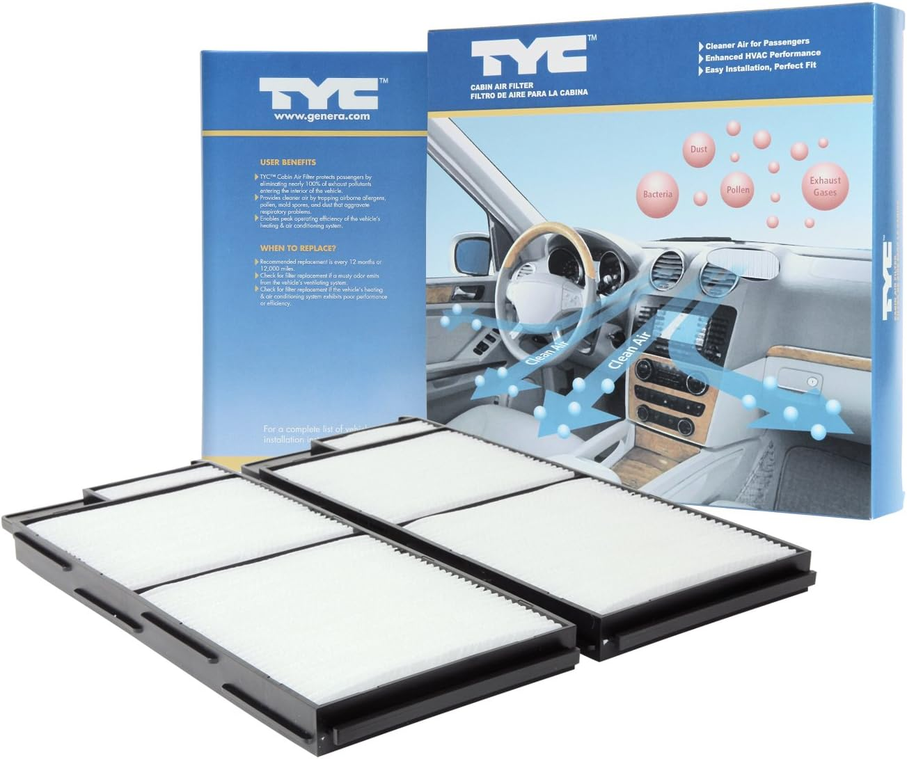 TYC 800099P2 Lexus Replacement Cabin Air Filter image number 1