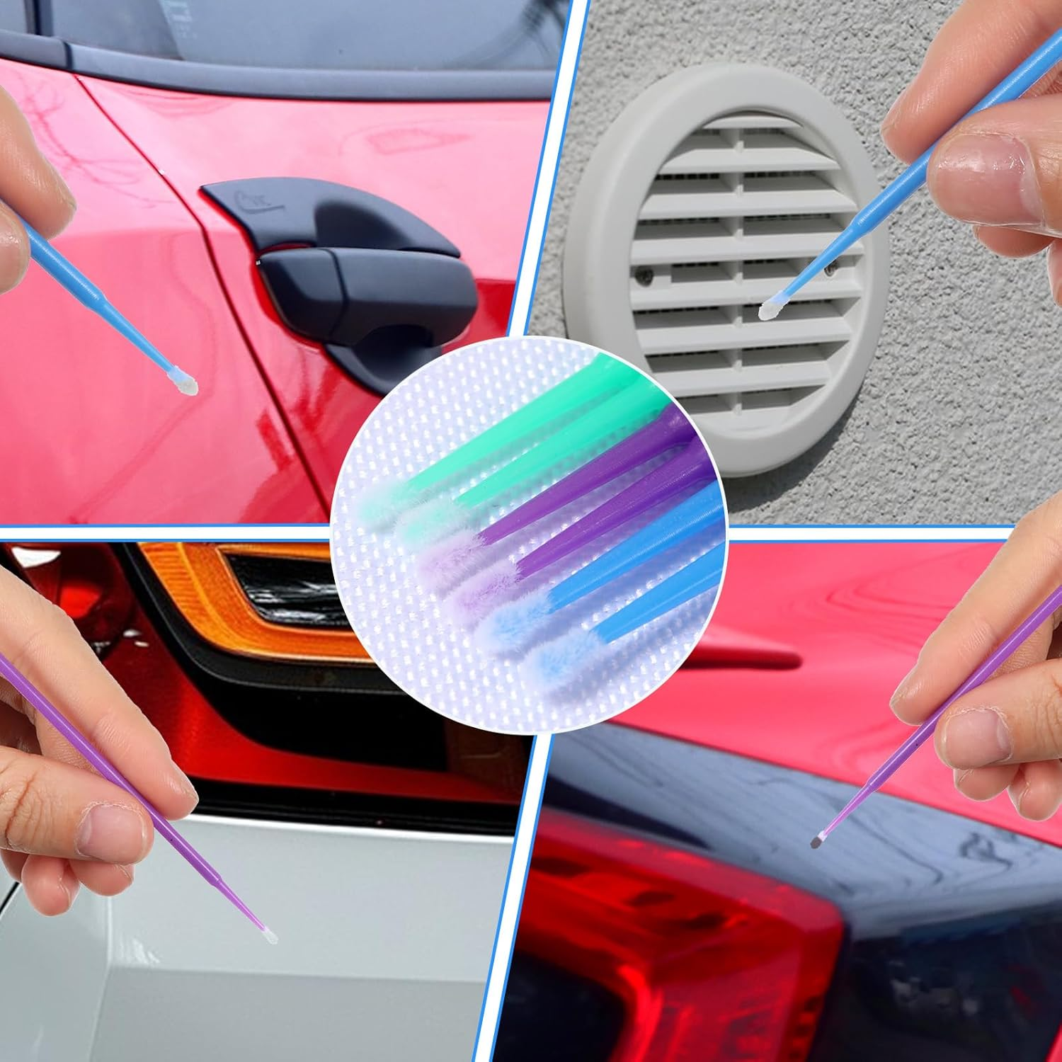 300 Pcs Micro Applicator Brush,Microbrush Applicators for Automotive Paint Chip Repair,Disposable Micro Applicators,3 Different Sizes Disposable Paints Brushes(1.5Mm,2Mm,2.5Mm) image number 1