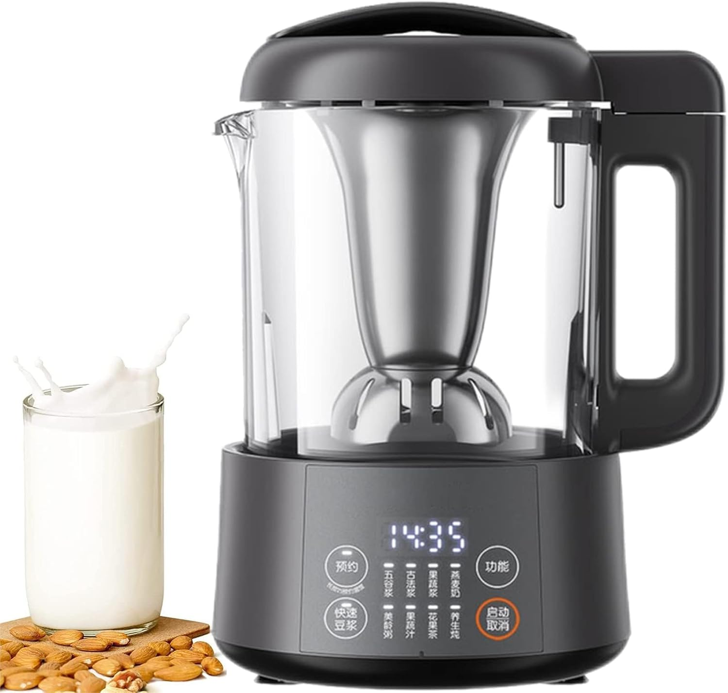 JOYOUNG Soy Milk Maker 1L, 2 in 1 Cooking Machine, Smart Glass Blender, Plant-Based Nut Drinks, Self-Cleaning and Multifunctional, 11H Appointment (Chinese Version) image number 1