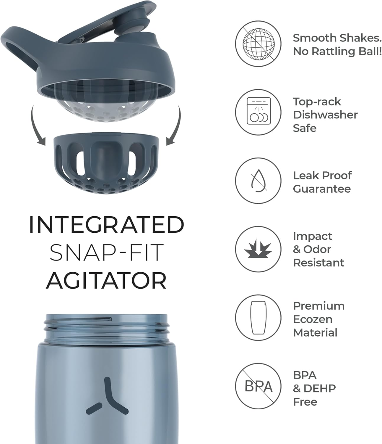 Promixx PURSUIT Protein Shaker Bottle &ndash; Premium Sports Blender Bottles for Protein Mixes and Supplement Shakes &ndash; Easy Clean, Durable Protein Shaker Cup image number 5