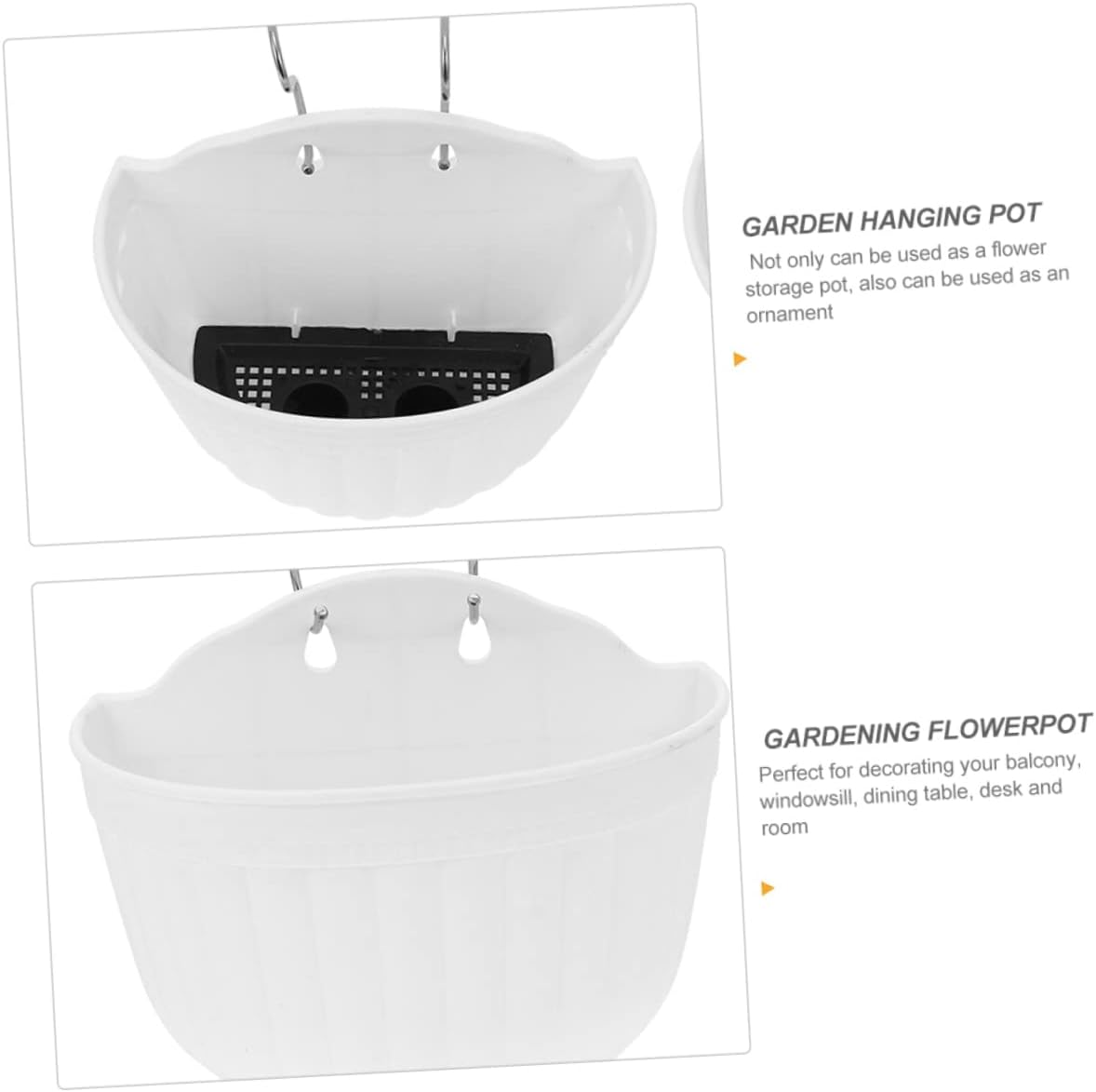 Toddmomy 3Sets Hanging Flower Pots Plastic Gardening Supplies for Balcony Indoor Outdoor Vertical Garden