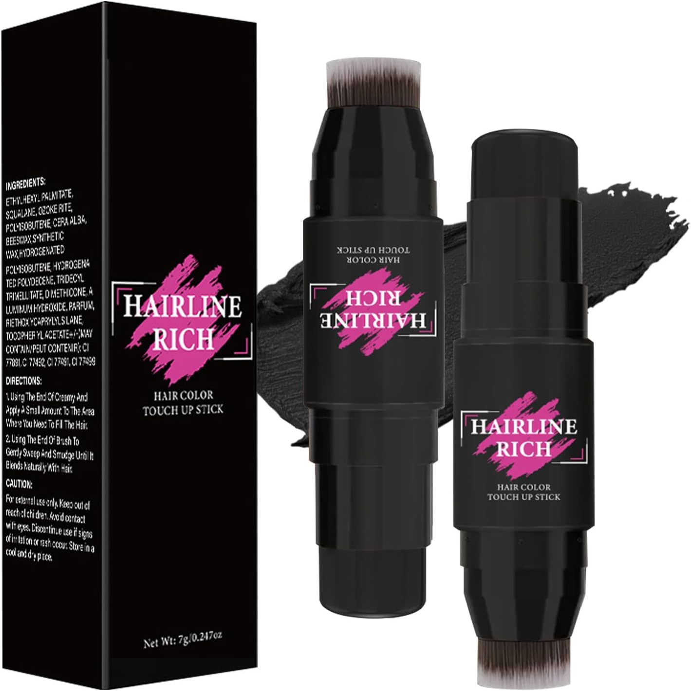 Hair Color Sticks to Cover Gray &ndash; Easy Beard Colour Filler | Natural Cream Contour Stick | Natural Waterproof Contour Stick | Hair and Beard Touch-Up for Seamless Coverage and Long-Lasting Wear image number 1