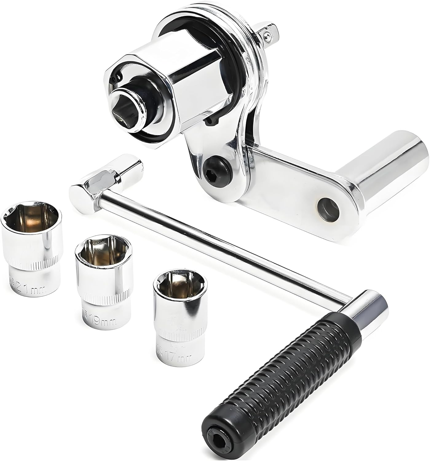 1/2&rdquo; DR Torque Multiplier Set, Lug Nut Removal Tool, 1/2 Drive Hand Lug Nut Wrench, Torque Wrench Set with 3 Sockets, Labor Saving Portable Wrench Sockets Set image number 2