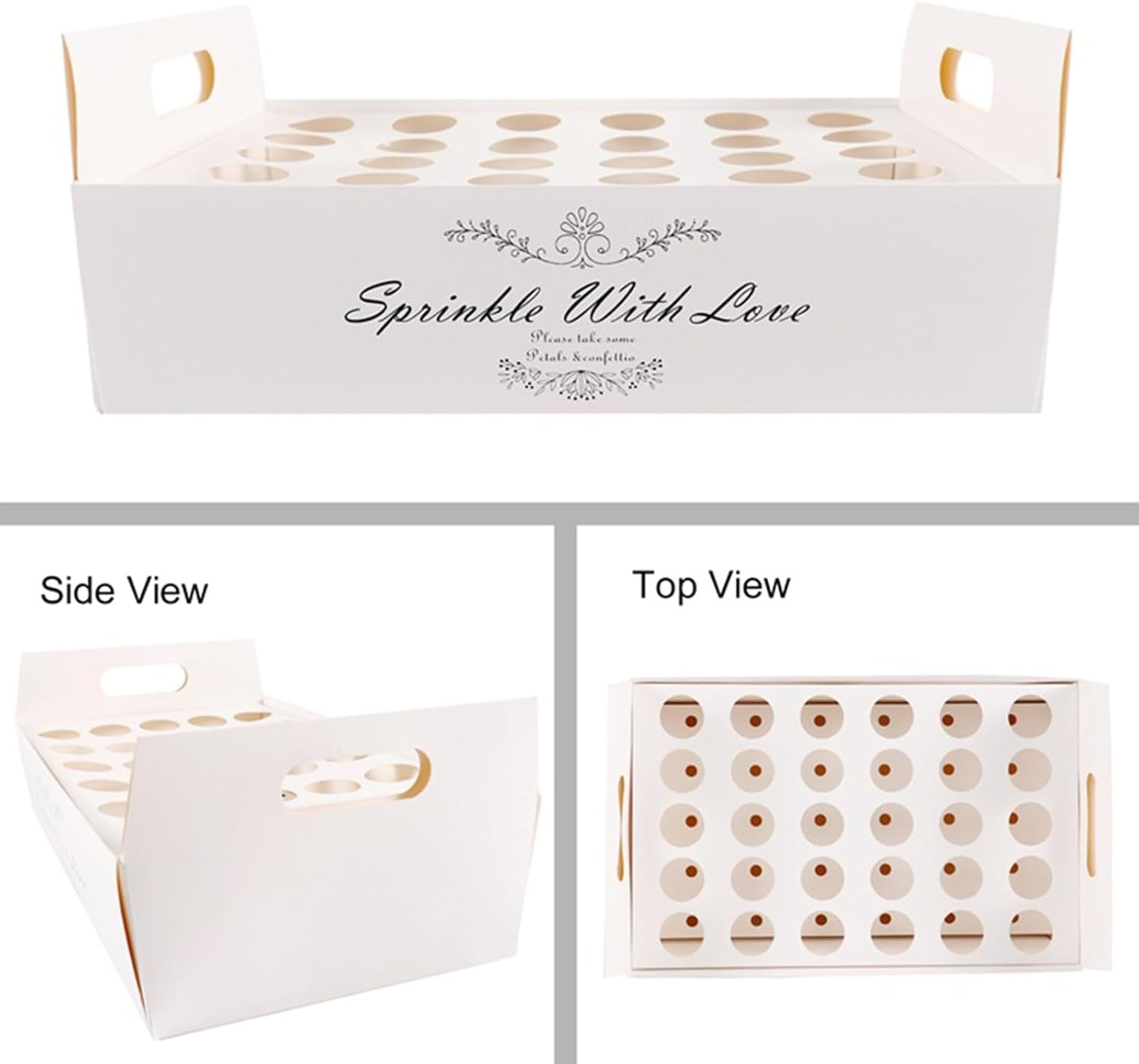 30Pcs Confetti Cones with Holder Box，Wedding Confetti Cones for Decoration Wedding Birthday Party Candy Chocolate