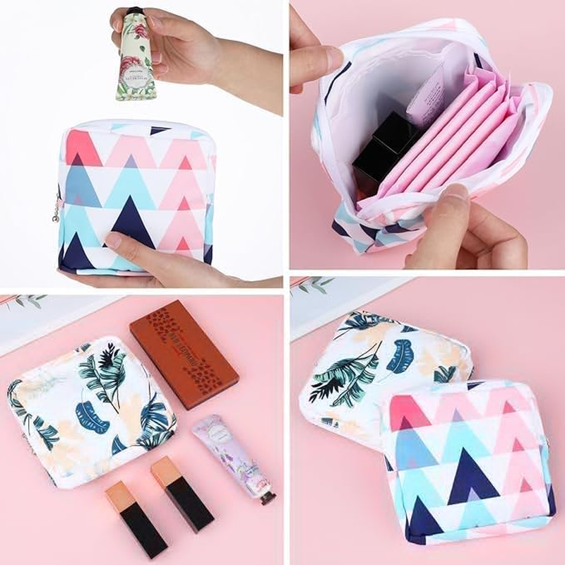 Sanitary Napkin Storage Bags, Period Pad Pouch, 4-Piece Sanitary Napkin Organizer Bag Period Pad Pouch,Period Bag Sanitary Napkin Storage Bag Tampon Bag Tampon Pad Bag for Women and Girls image number 4