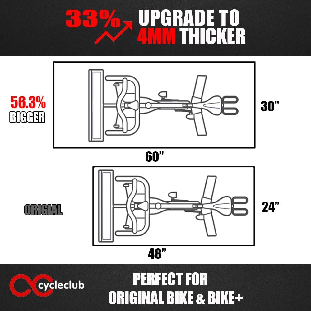 Cycleclub Bike Mat Compatible with Peloton Bike & Treadmill, 4/6Mm Thick, under Exercise Bike Trainer Mat Pad for Stationary Indoor Spin Bike,Hardwood Floor Carpet, Compatible with Wahoo Kick image number 3