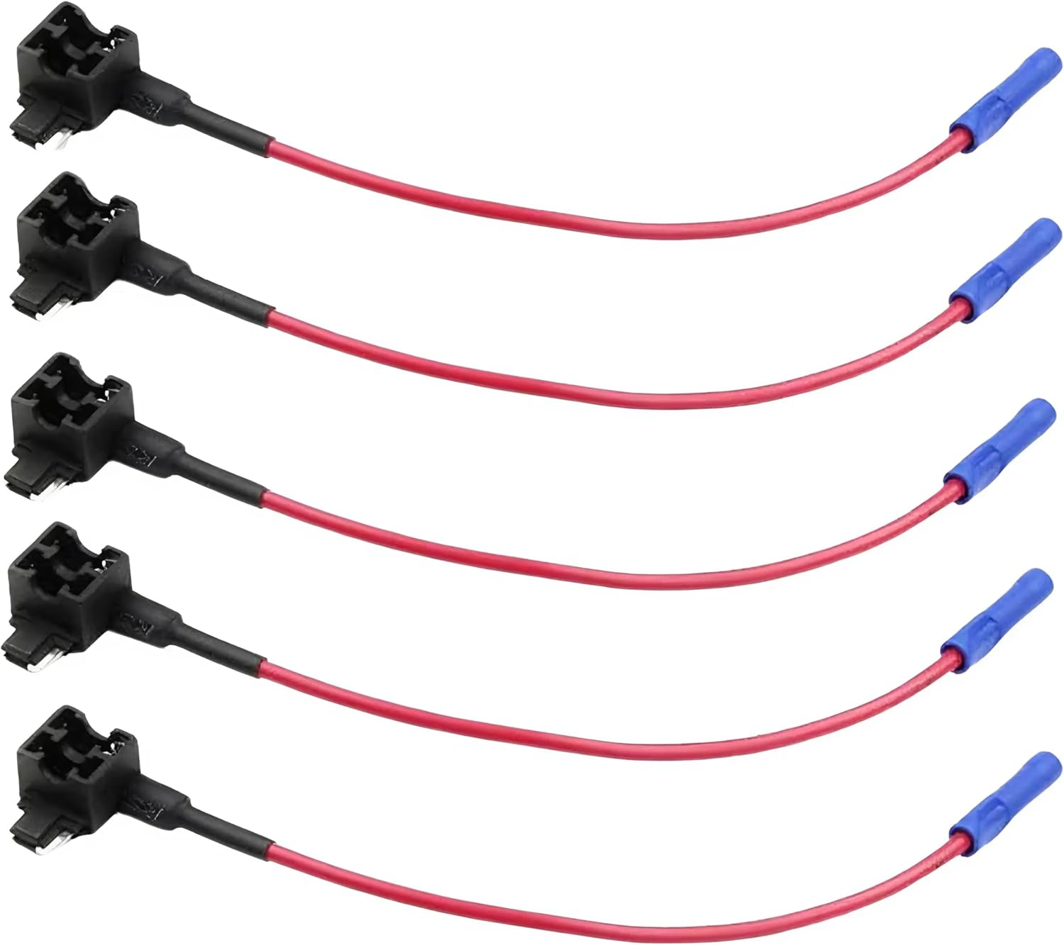 Spendeal FT3 12V Add-A-Circuit Fuse Tap, Piggy Back Blade Holder Plug Socket, Fuse Holder Adapter Mini Size ATM APM Blade Plug Socket Pure for Cars Trucks Boats Copper Wire (5 Pcs) image number 1