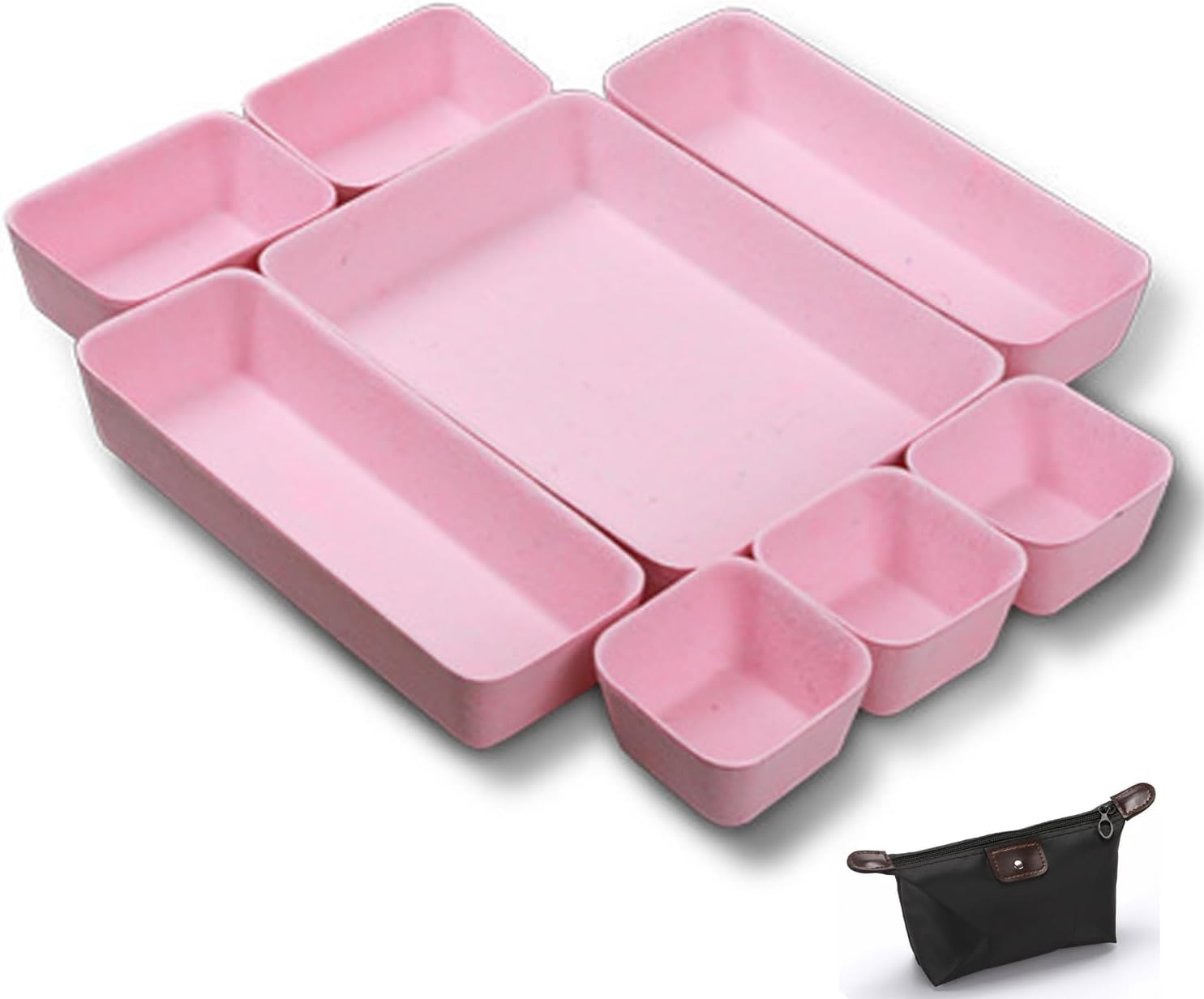 Drawer Organizers Tray Felt Storage Bins Office Desk，Grey Storage Container,Jewelry Organizing Box (Grey)