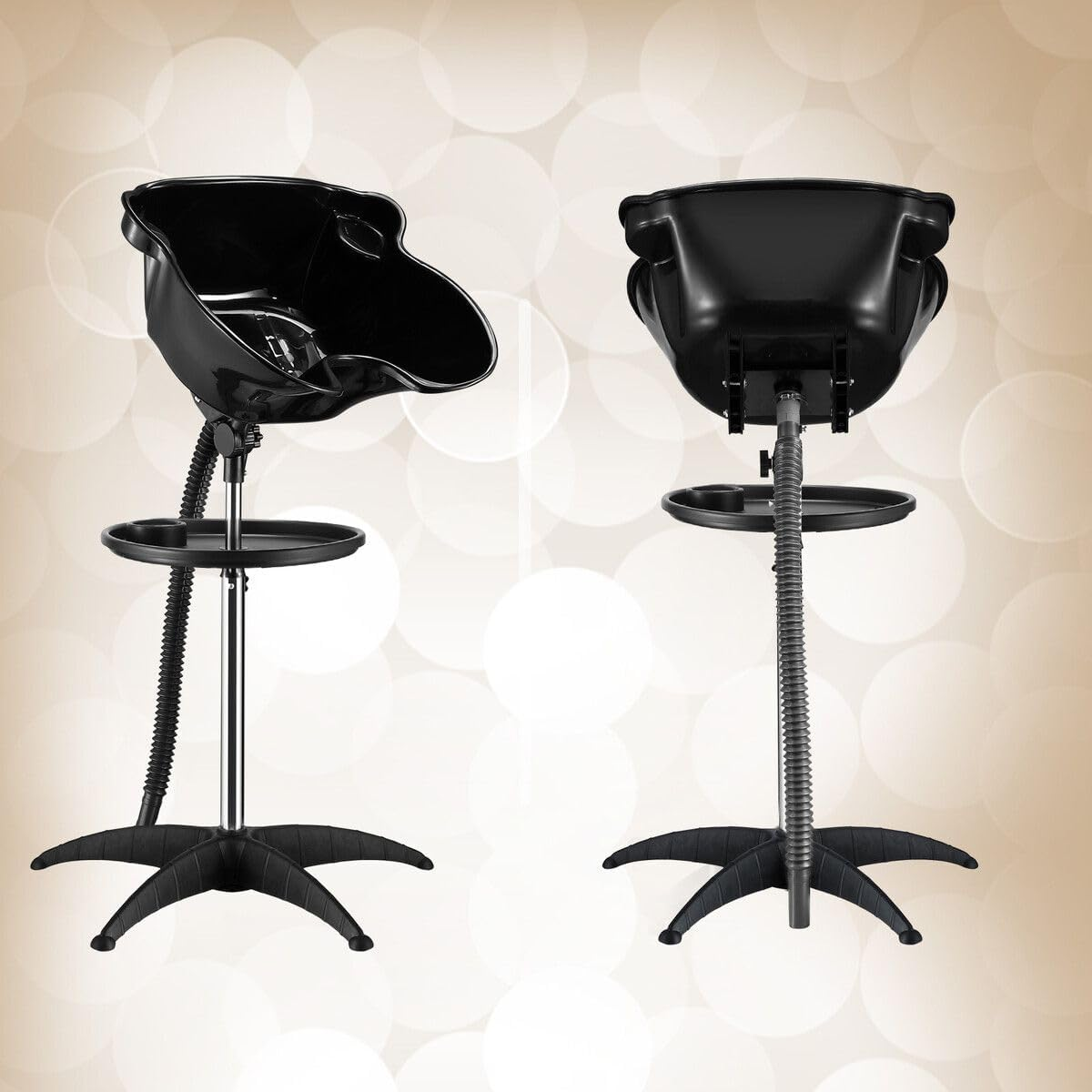 AUSWAY 10L Large Barber Salon Basin Portable Shampoo Hairdressing Hair Wash Bowl Adjustable Height and Tilt image number 1