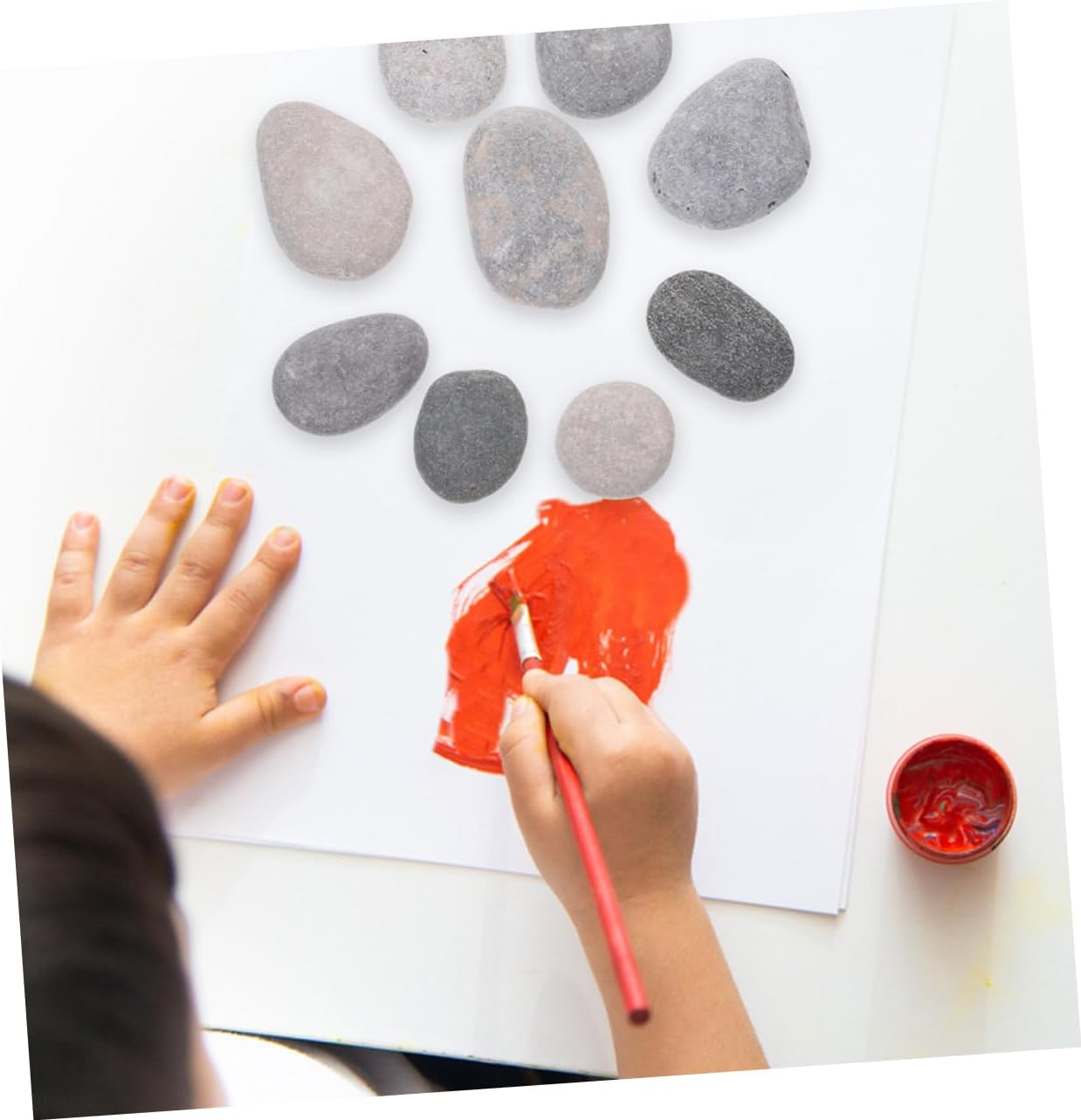 ULDIGI 20Pcs Natural Smooth Pebbles for Painting DIY Craft Stones for Creative Projects Polished River Rocks for Boy Girl and Adults Safe for Painting Decorating image number 5