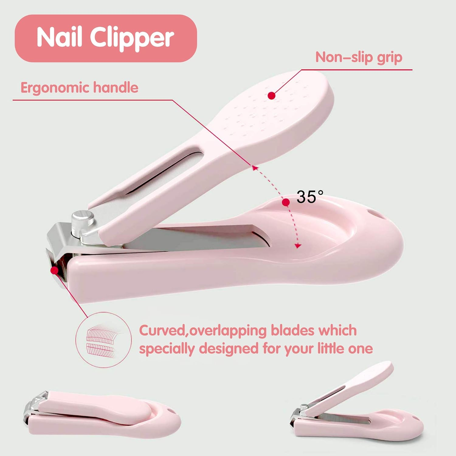 Baby Care Set with Baby Nail Scissors, for Fingernails and Toenails with Nail Clippers, Nail Scissors, Nail File and Tweezers for Children and Newborns in Cute Owl Gift Packaging image number 2