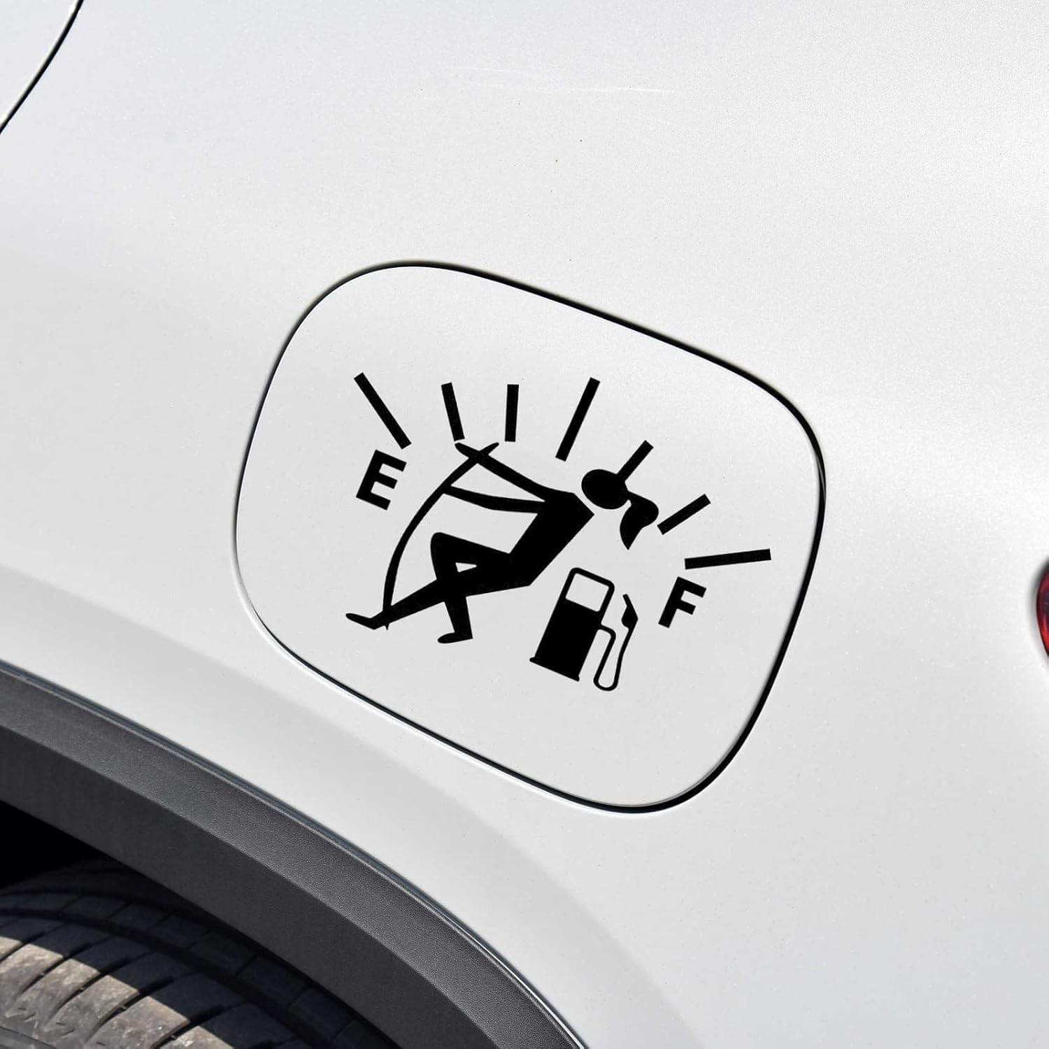 Funny Car Stickers, High Gas Consumption Decal, Woman Adjusting Fuel Gauge Empty Stickers, Waterproof Fuel Gage Stickers for Cars, Motorcycles, Trucks, Universal Car Decals((1 Pcs- Black) image number 6