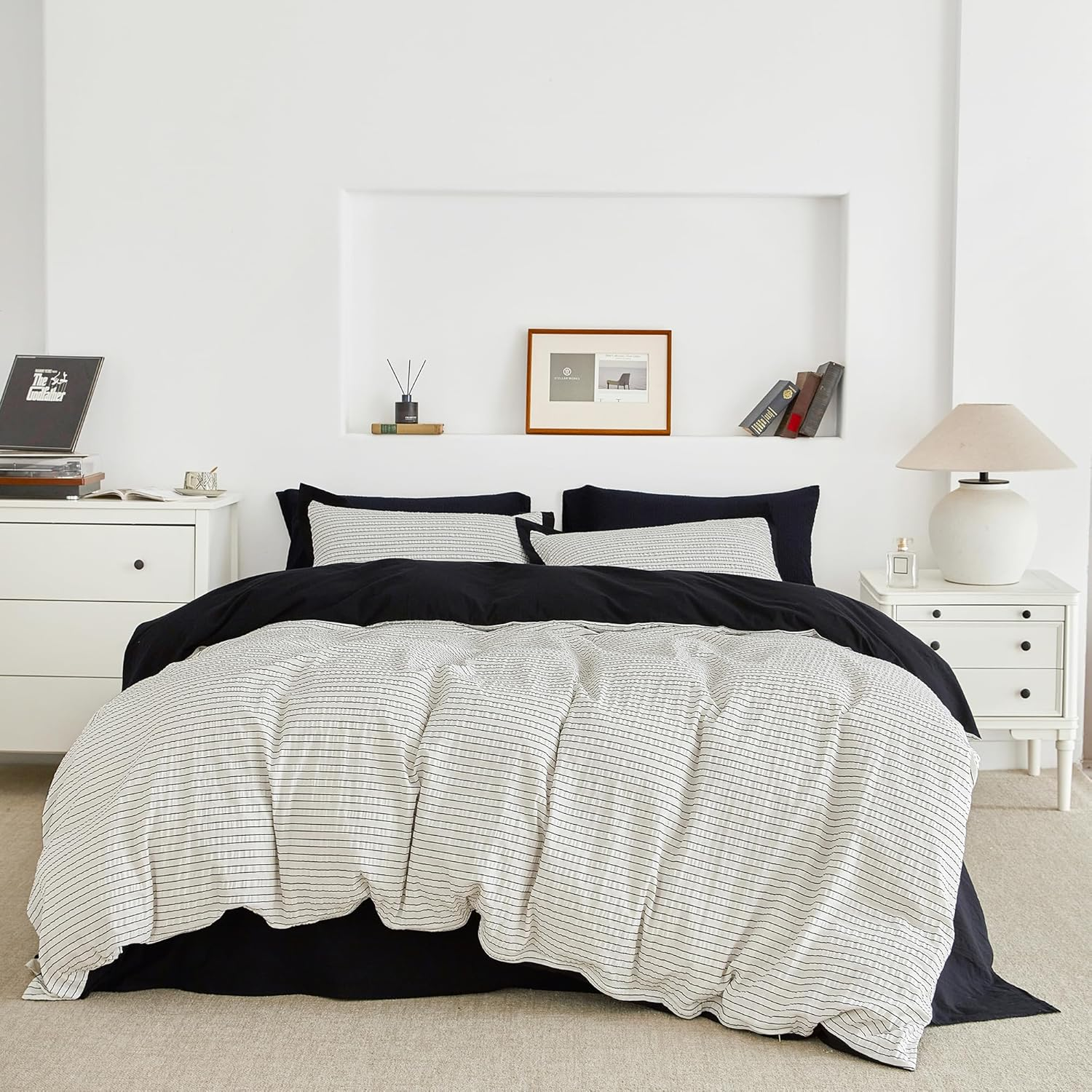 SUSYBAO Black Leopard Duvet Cover King 100% Cotton 3 Pieces Set 1 Grey White Cheetah Patterned Duvet Cover with Zipper Ties 2 Pillowcases Modern Wild Animal Print Bedding Set Soft