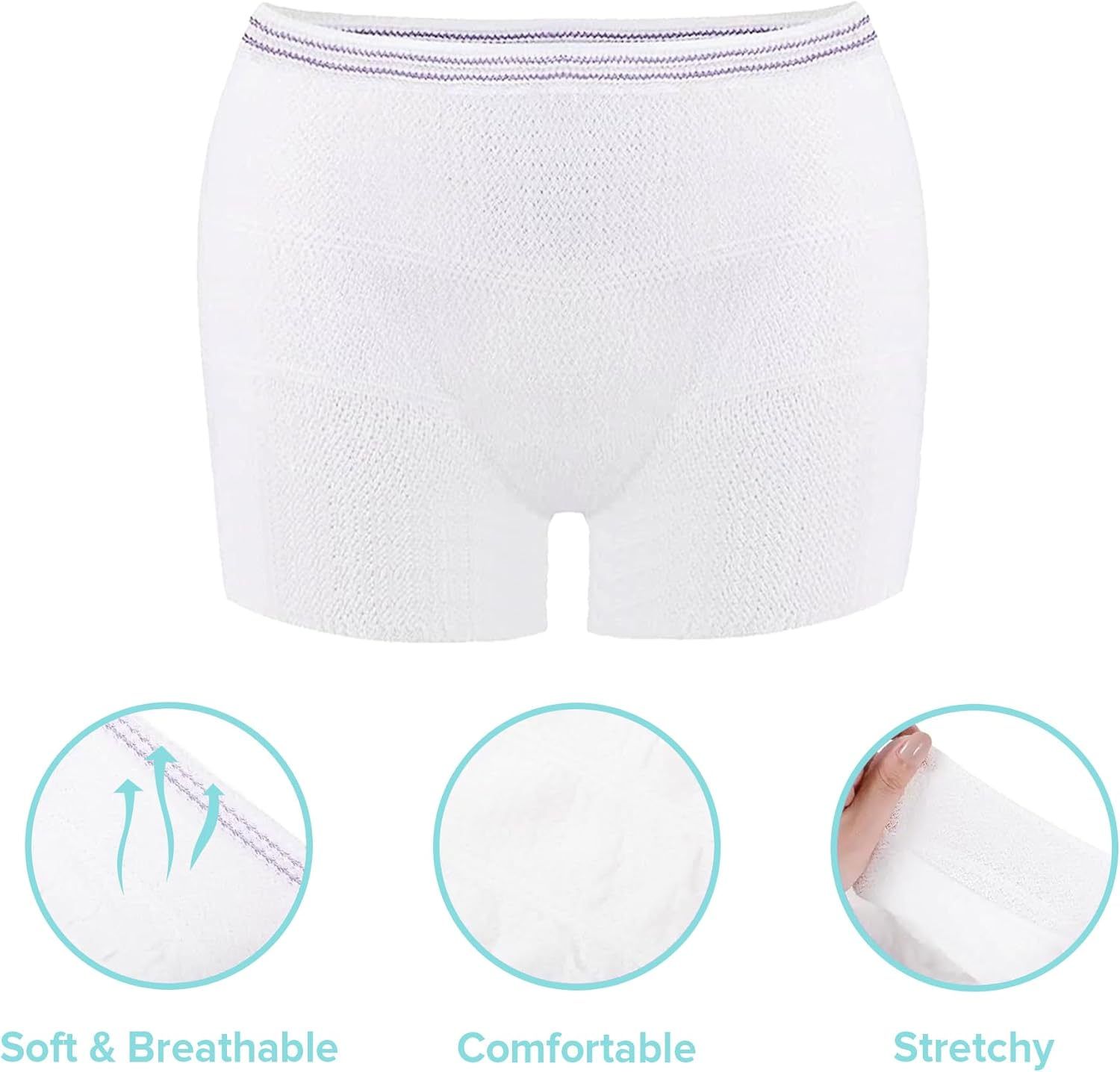 Cubble 5 Pack Mesh Postpartum Underwear | Stretchable, Disposable, Attach Maternity Pads, Aids Birth Recovery for Delivery, Surgical, Traveling image number 2