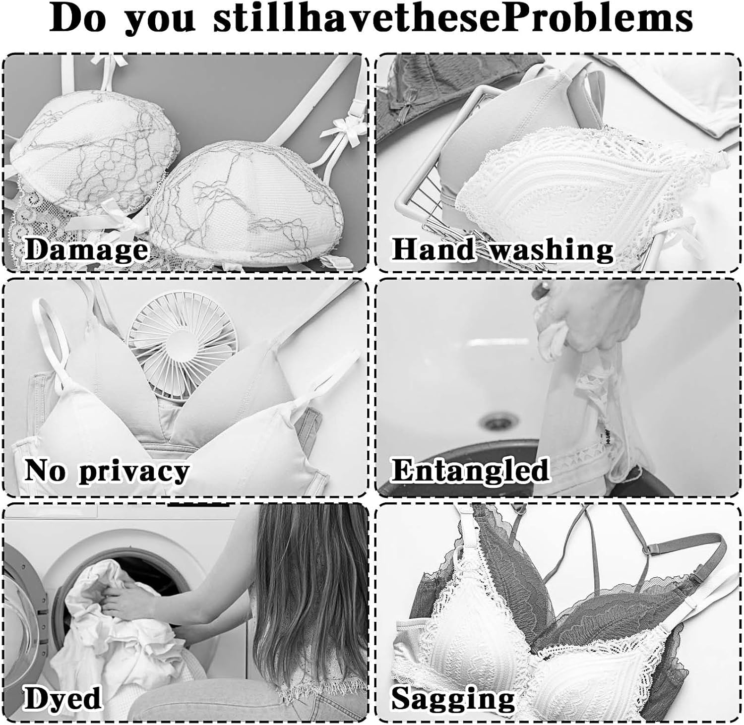 2 Pcs Bra Washing Bags for Laundry, Bra Bags for Washing Machine Lingerie Wash Dryer Bag Non-Deform 3D Protective Bracket Case with Handle Zipper for Women Laundry Storage Washing Delicates image number 2