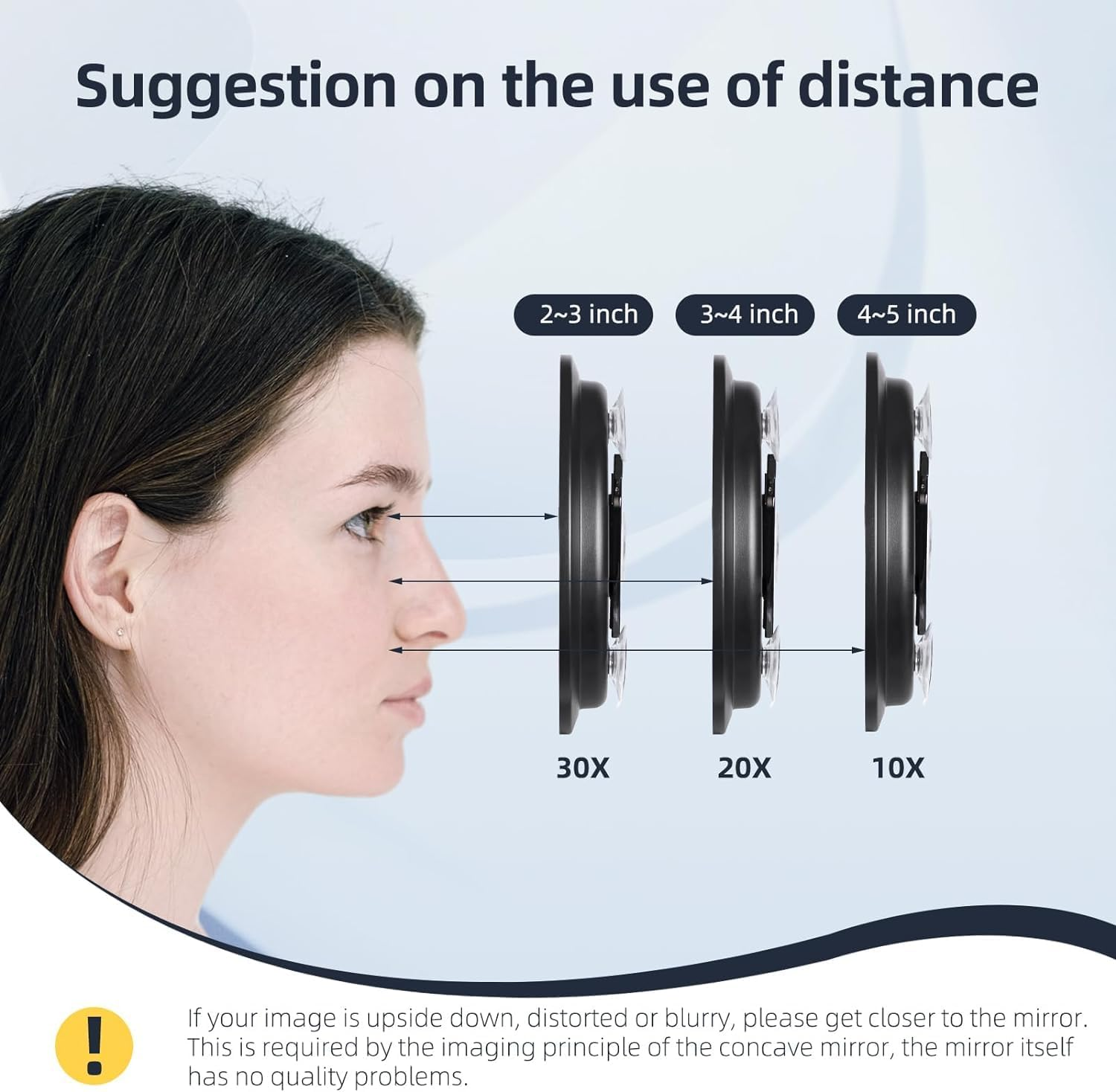 30X Magnifying Mirror - 6 Inch Large Makeup Mirror with 30X Magnification, Compact round Travel Mirror with Handle and 3 Suction Cups, 360&deg; Adjustable Stand image number 4