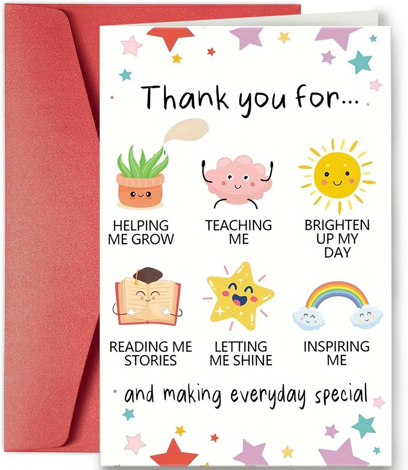 AIQIUQIU Thank You Card for Teachers, Great Teacher Appreciation Gifts for Men Women, Thank You for Helping Me Grow Card, Best Teacher Appreciation Gift Ideas from Students, End of Term Gift image number 3