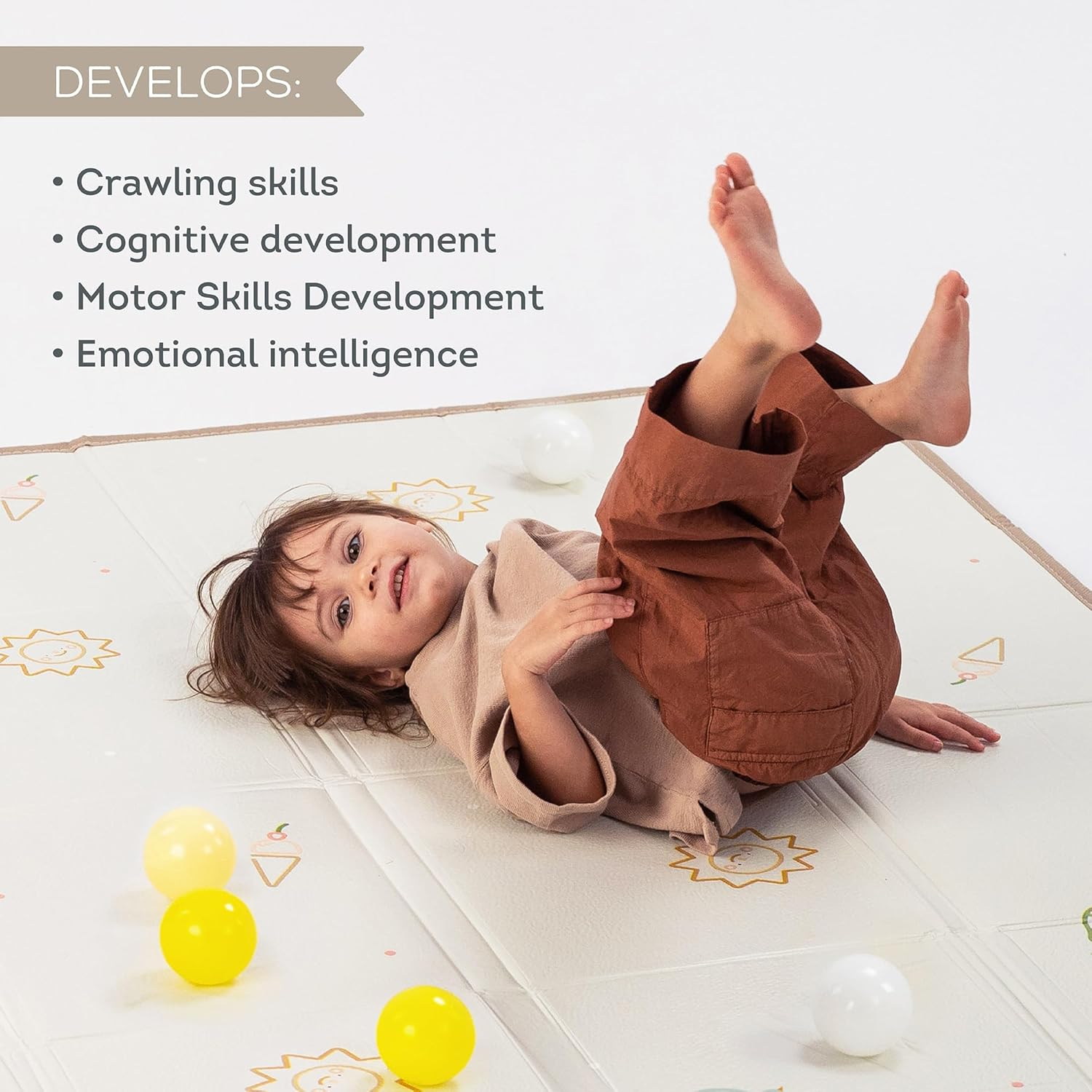 Taf Toy Fold 'N Fun Waterproof Baby Mat with Fold up Sides, Includes 12 Colourful Balls image number 6