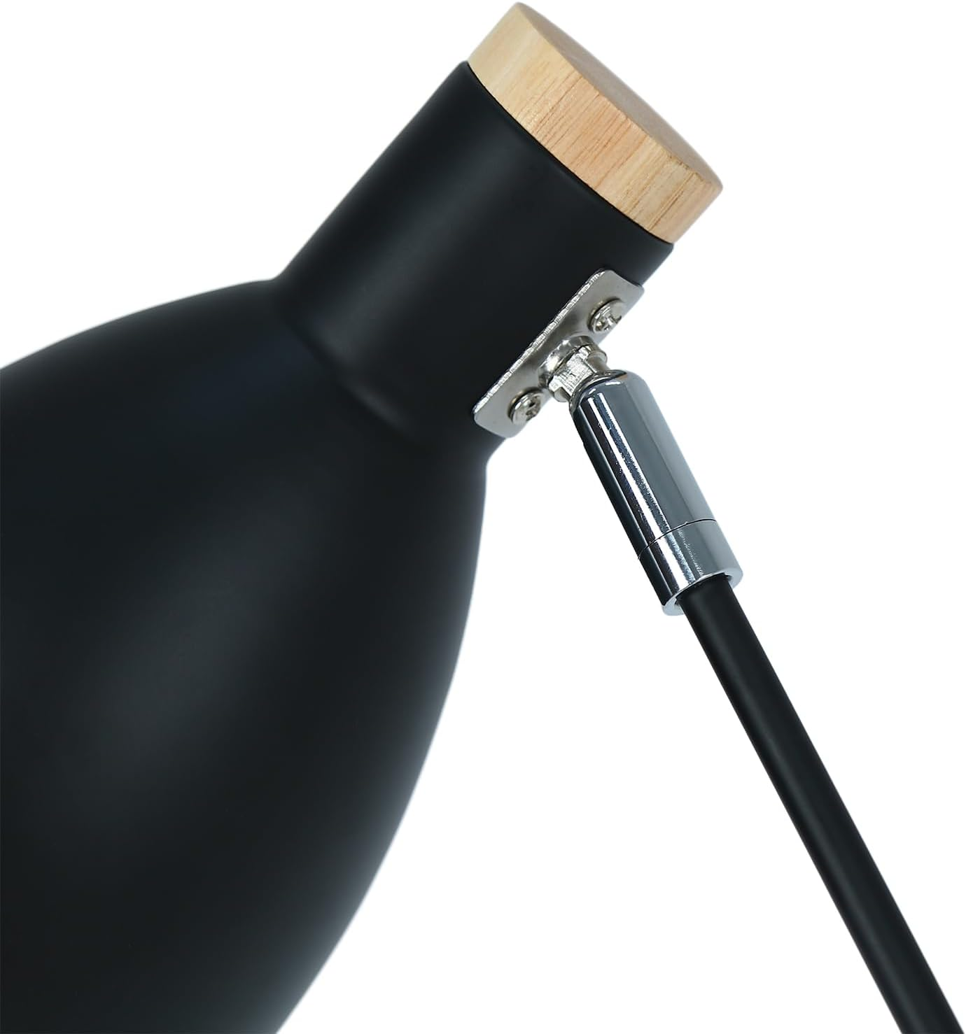 Lexi Lighting Scandinavian Adjustable Floor Lamp, Height 140Cm, E27 Lamp Holder, Black Metal Stand and Shade, Adjustable Arm with Wooden Handle, Task Light and Reading Lamp for Sofa-Side D&eacute;cor image number 1