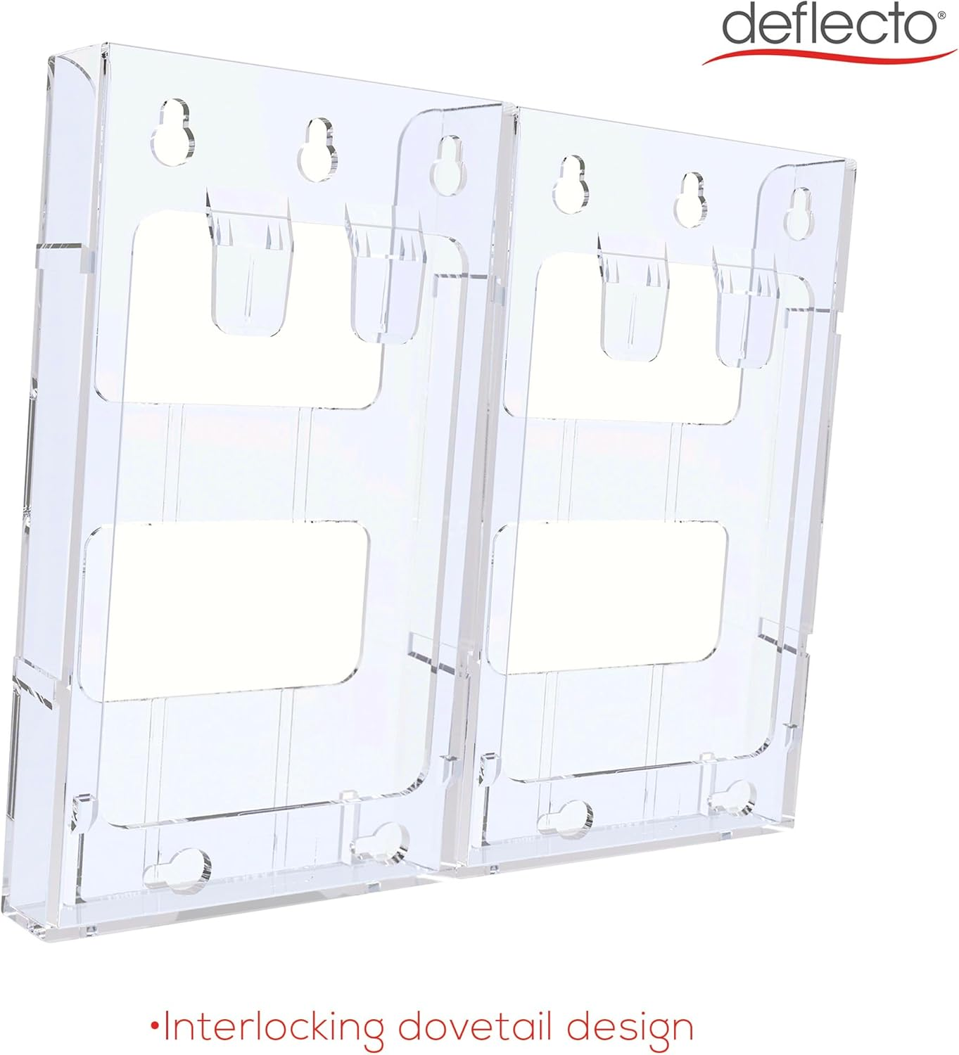 Deflecto Lit-Loc Literature Holder Modular Wall-Mountable A4 Clear Ref DE772001
