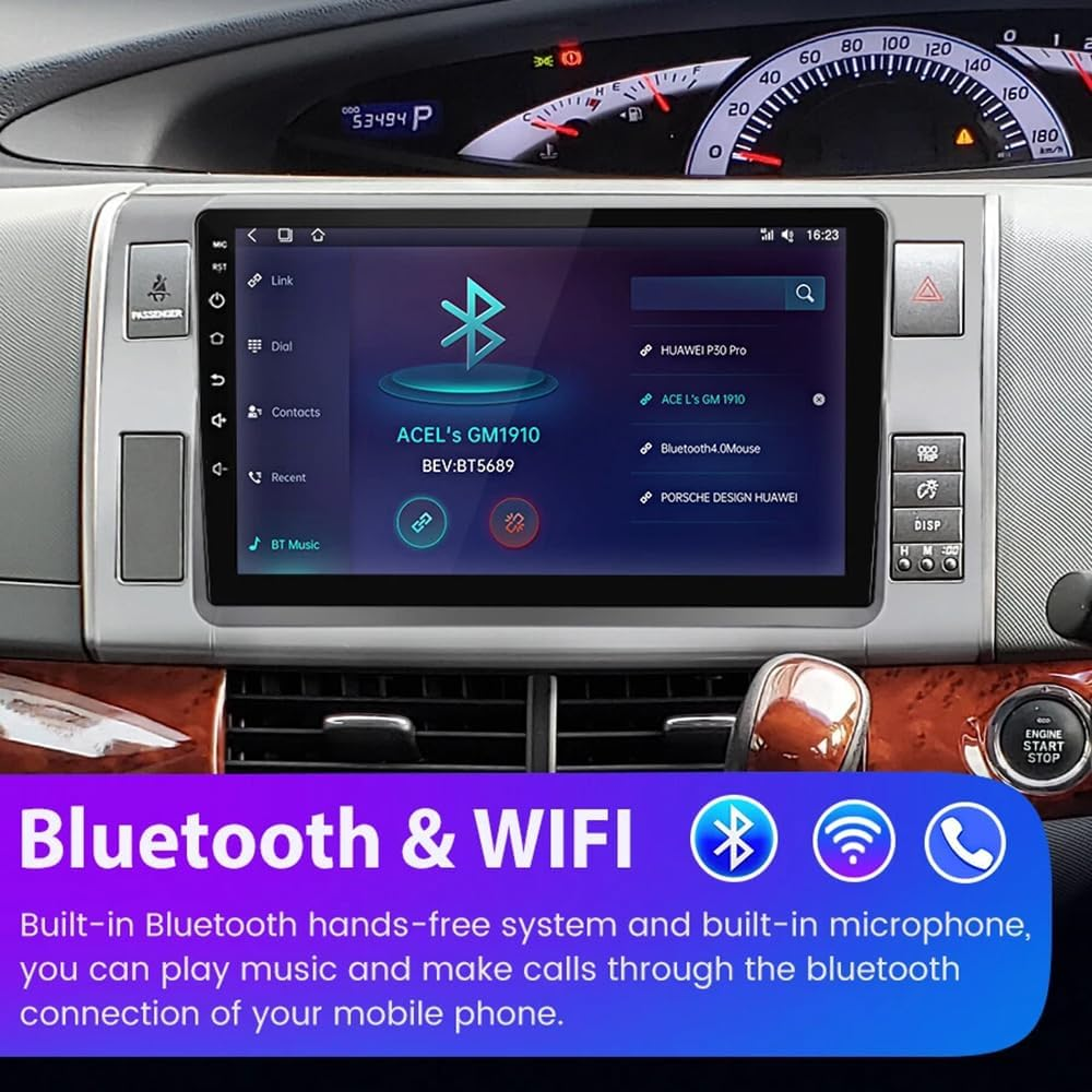 Android 15 Car Stereo for Toyota Estima/Tarago 2006-2016 Wireless Carplay Android Auto 10.1" Touch Screen Double Din Car Radio Hifi GPS Wifi Bluetooth FM RDS Backup Camera Mirror Link SWC 2+32G