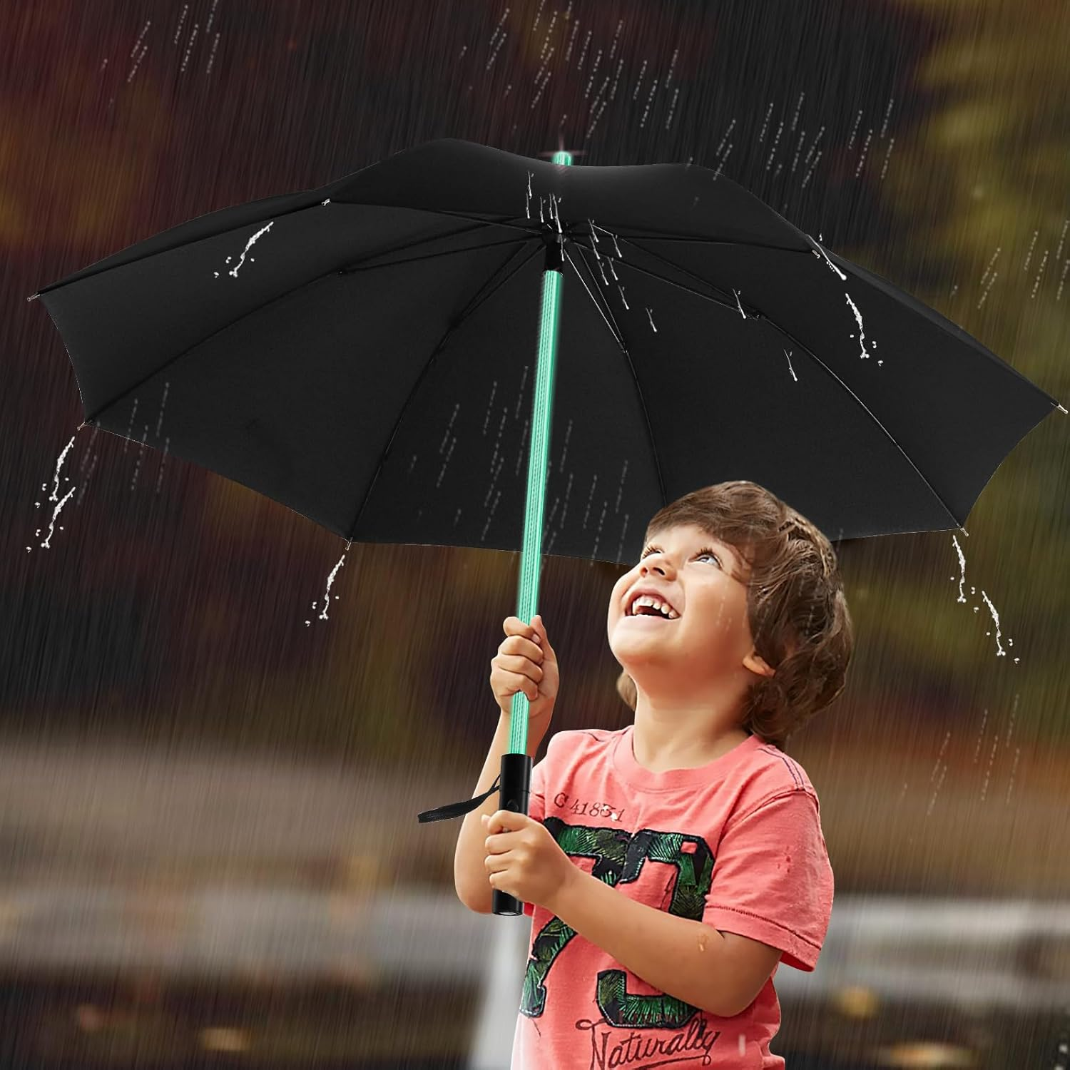 BESTKEE Lightsaber Umbrella LED Laser Sword Light up Golf Umbrellas 7 Color Changing on the Shaft/Built in Torch at Bottom image number 3