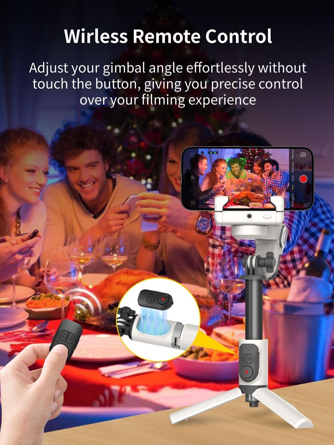 AOCHUAN Gimbal Stabilizer for Iphone, Sefie Stick Tripod with Auto Face Tracking for TIK Tok Youtube Video Recording, 4 in 1 Gimbal Stabilizer with 360&deg; Rotation for Iphone/Andriod -M1 Pro White image number 5