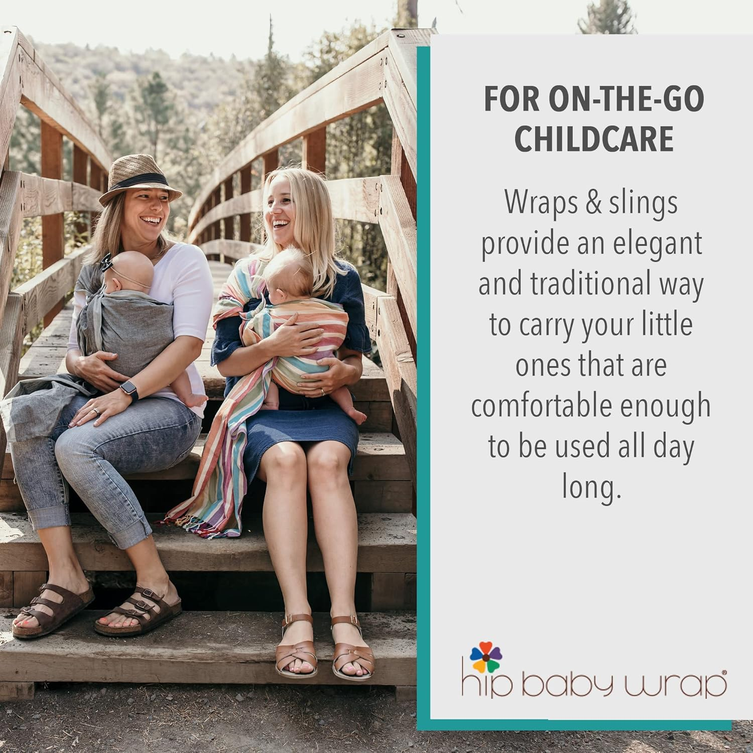 Hip Baby Wrap Ring Sling Baby Carrier for Infants and Toddlers - 100% Soft Cotton Baby Wraps Carrier for Babies 8-35 Lbs - Perfect Baby Shower Gifts Moms and Dads - Nursing Cover (Summer Rainbow) - Jungle image number 2