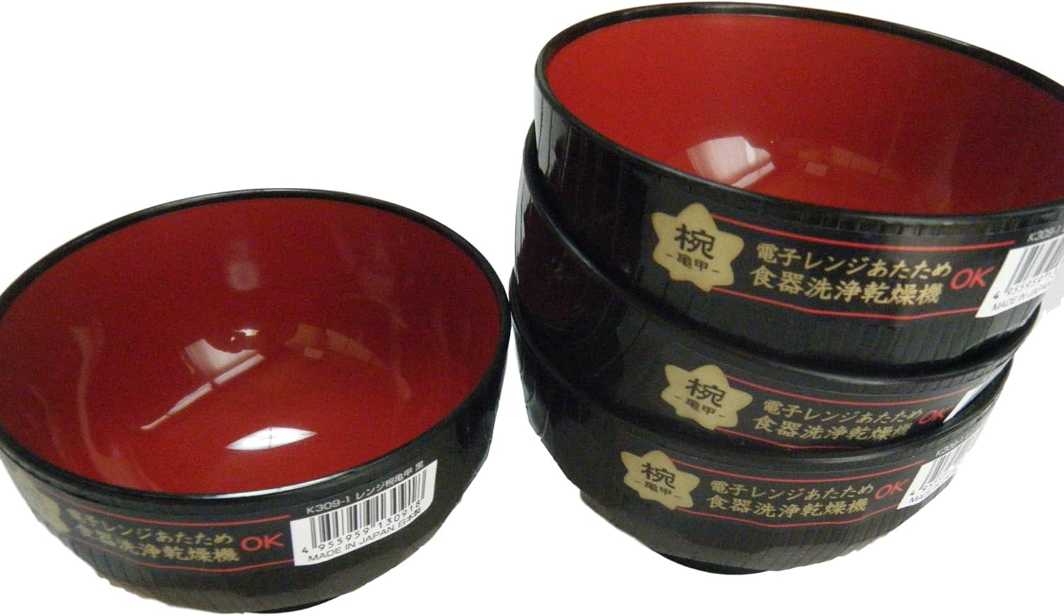 Japanese Miso Soup Cup Bowls Mug Rice Bowls 4Sets Microwave Ok.Dishwasher Ok.Made in Japan.Washoku Tableware. image number 1